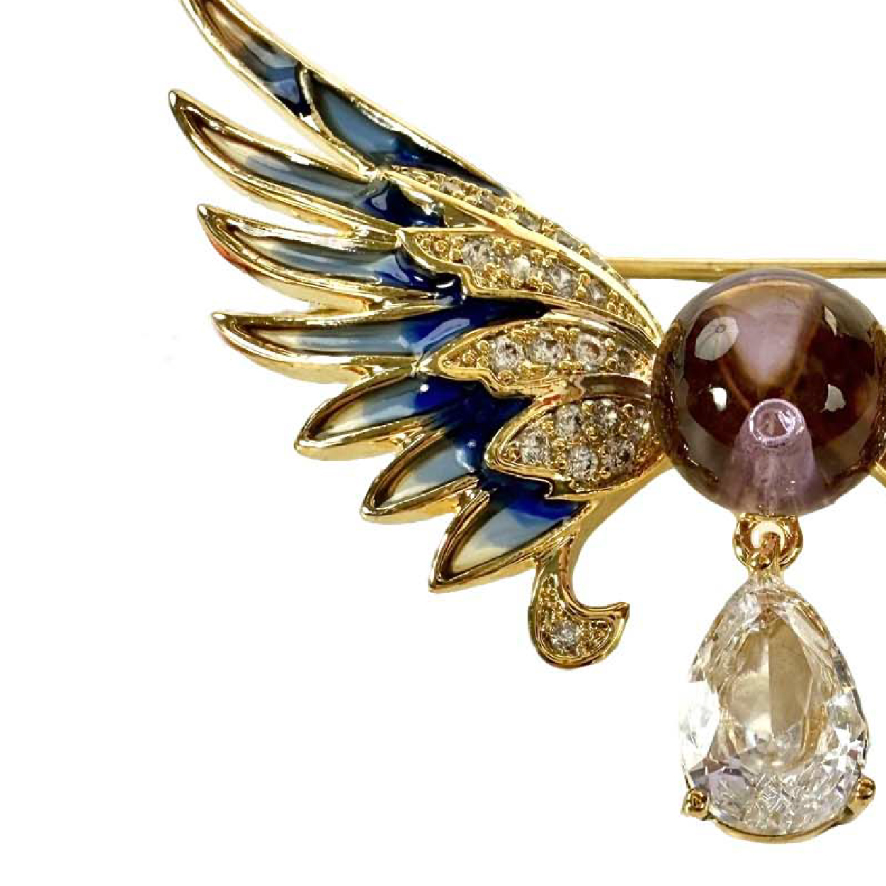Shinecrys- amethyst  brooch