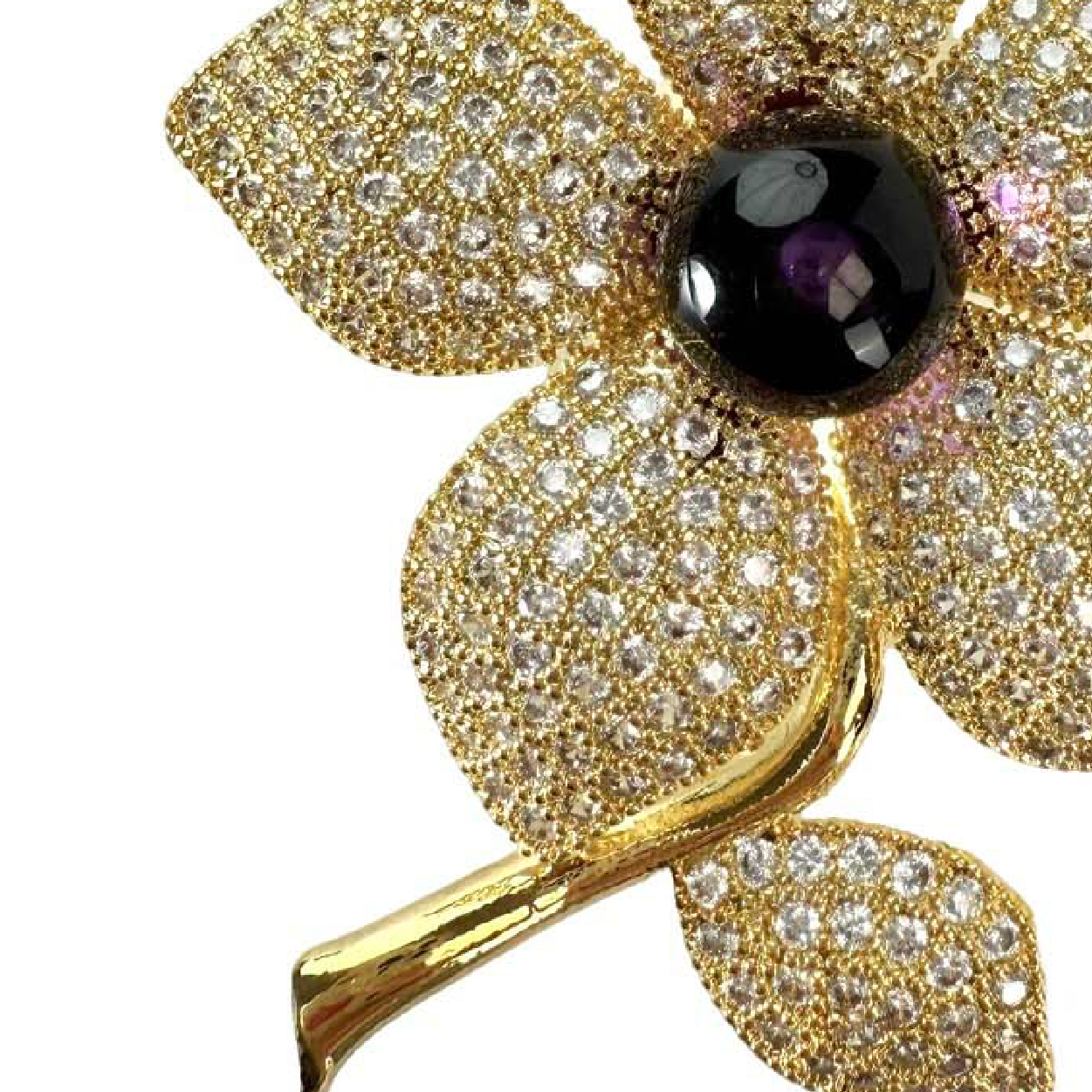 Shinecrys- amethyst  brooch