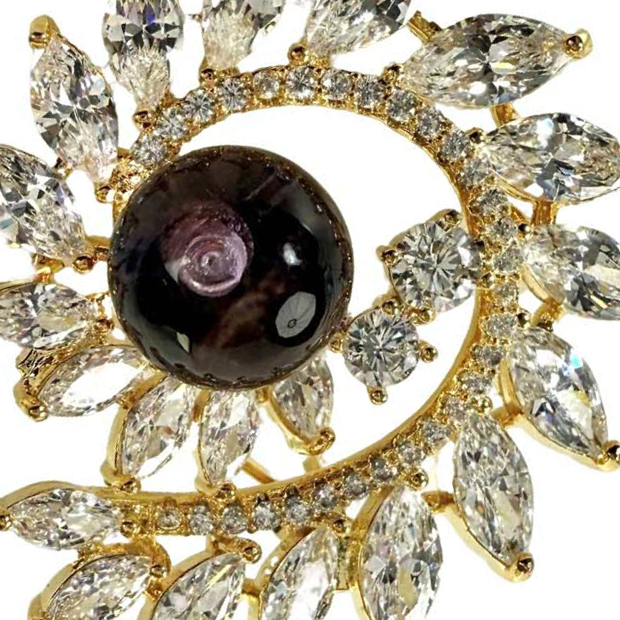 Shinecrys- amethyst  brooch