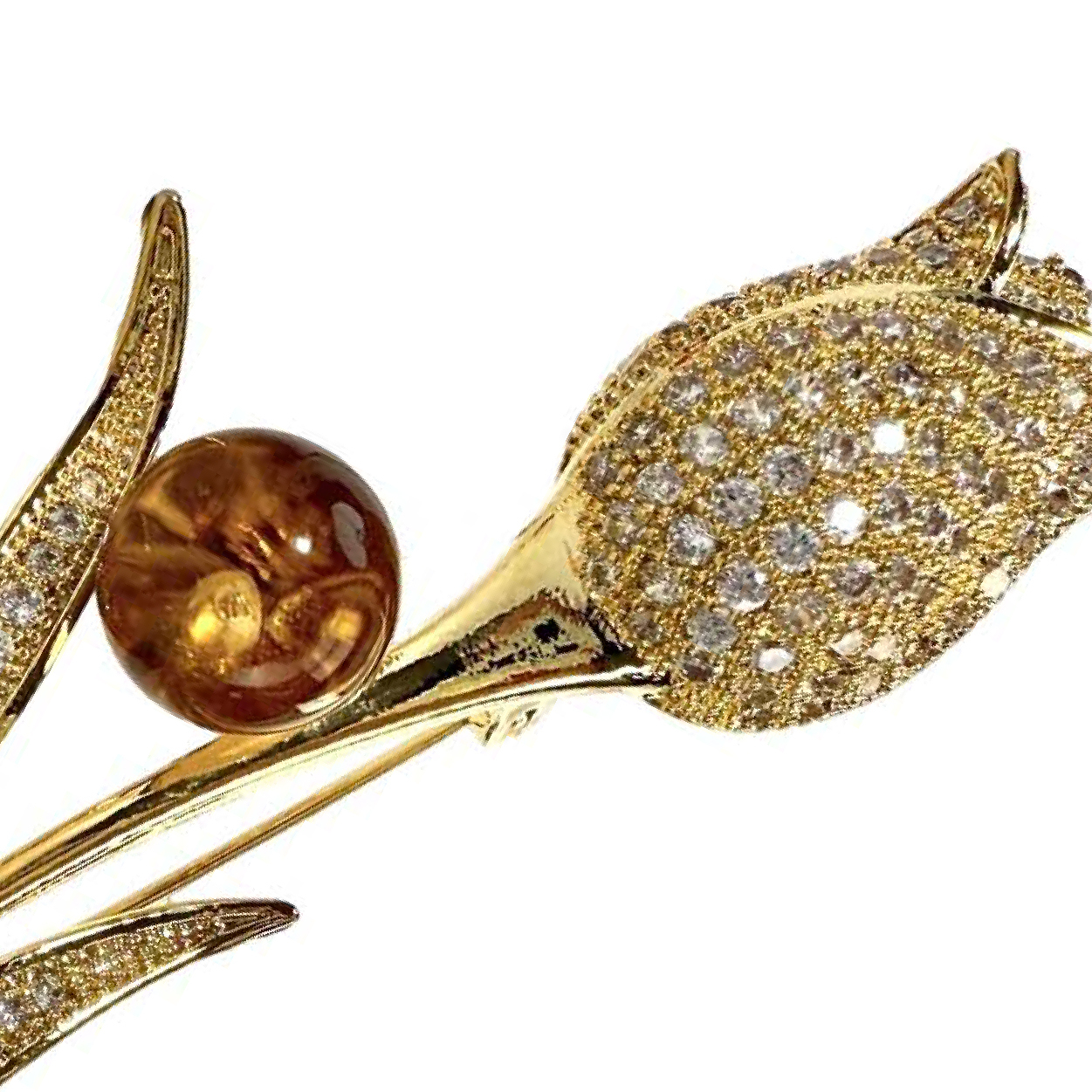 Shinecrys- citrine   brooch
