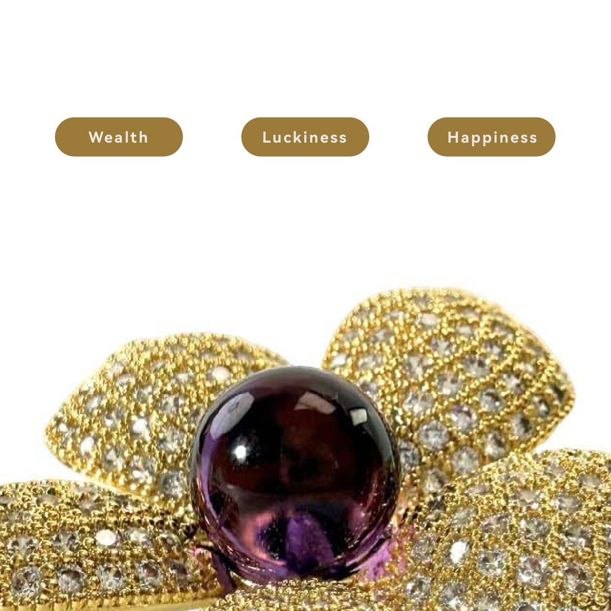 Shinecrys- amethyst  brooch