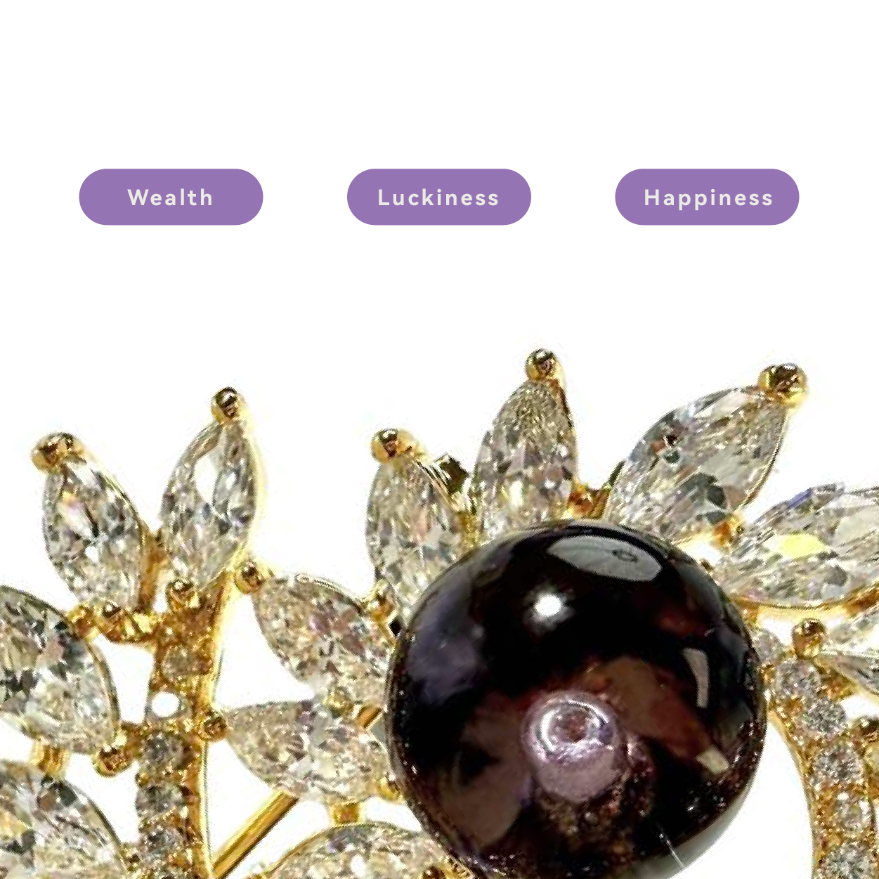 Shinecrys- amethyst  brooch