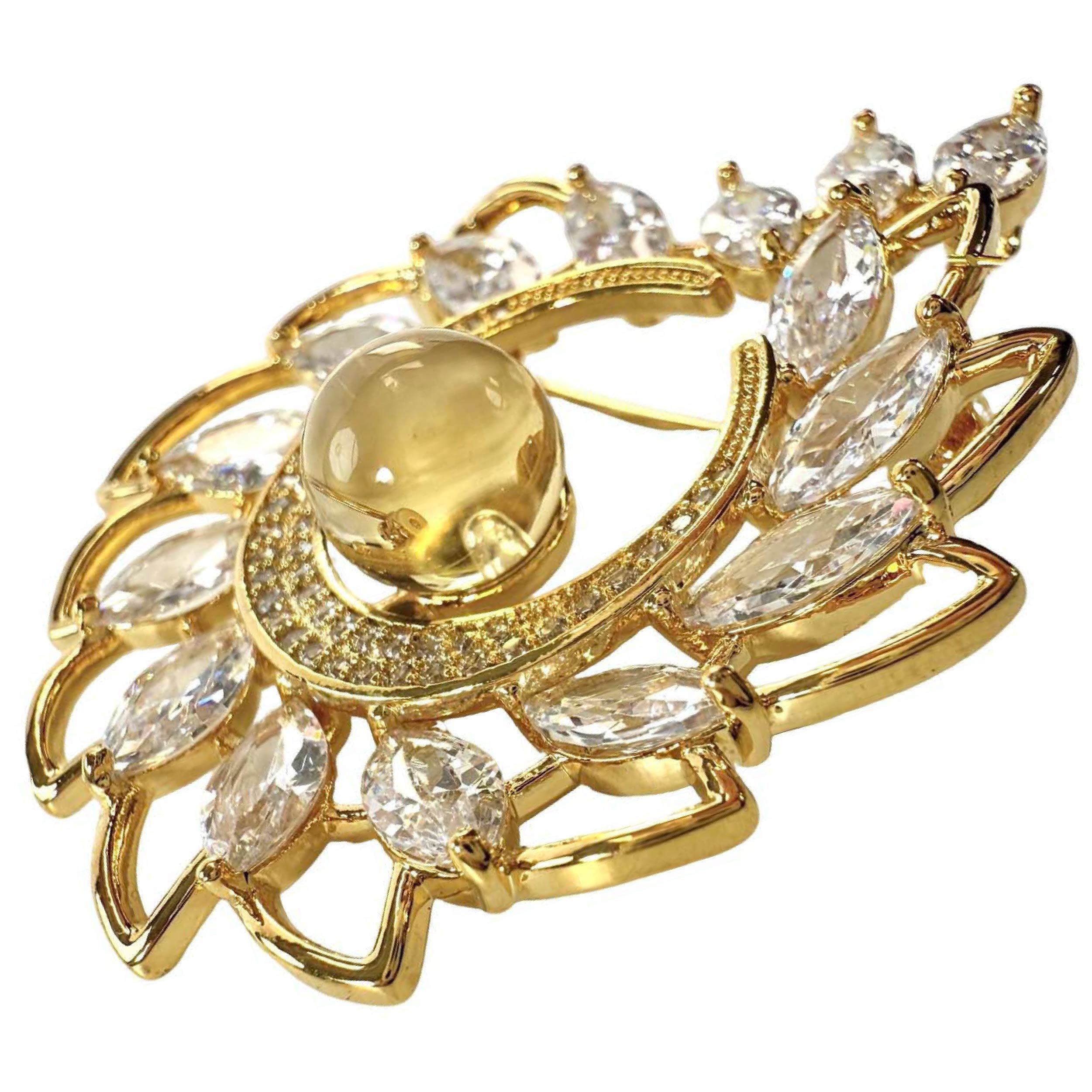 Shinecrys-  citrine brooch