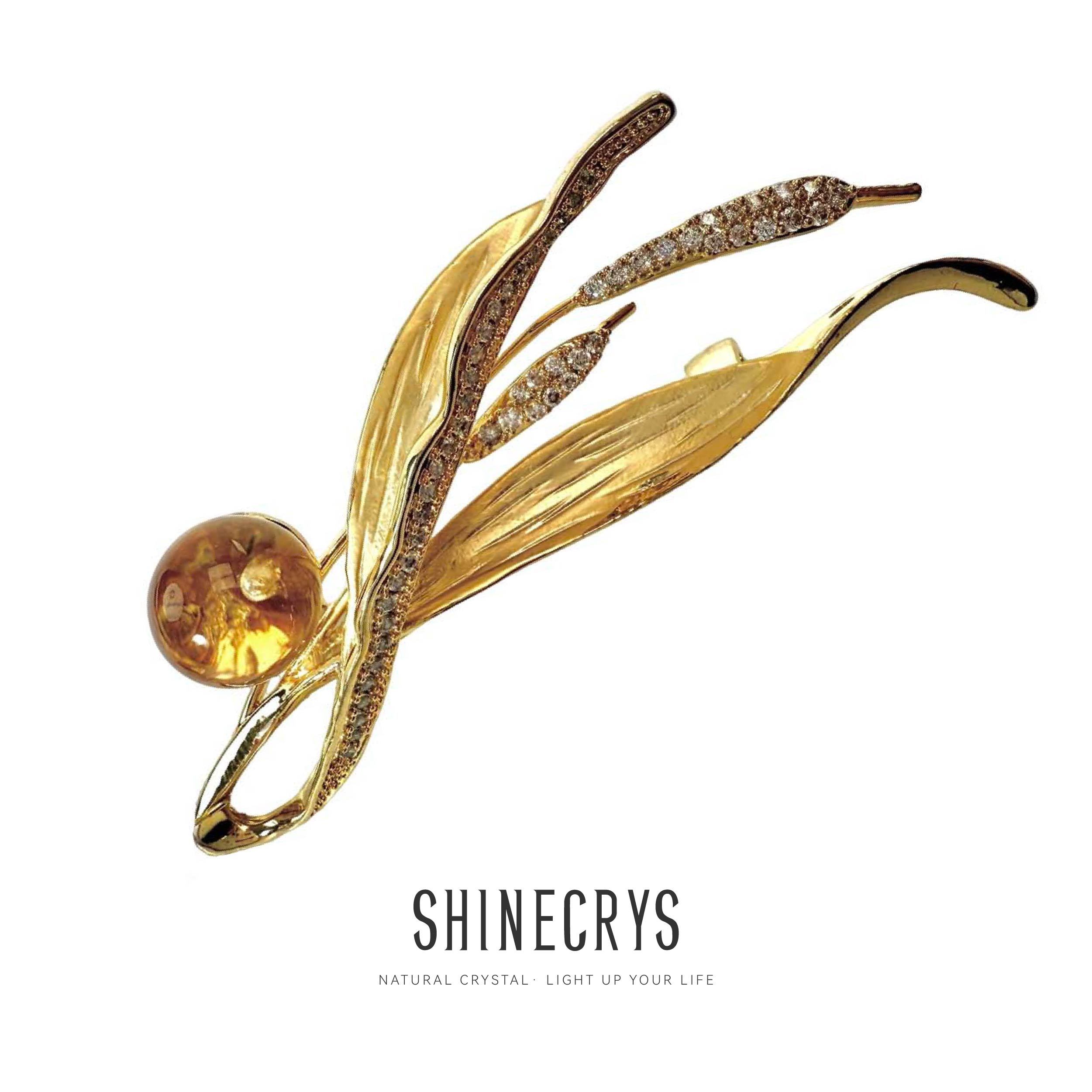 Shinecrys-  citrine brooch