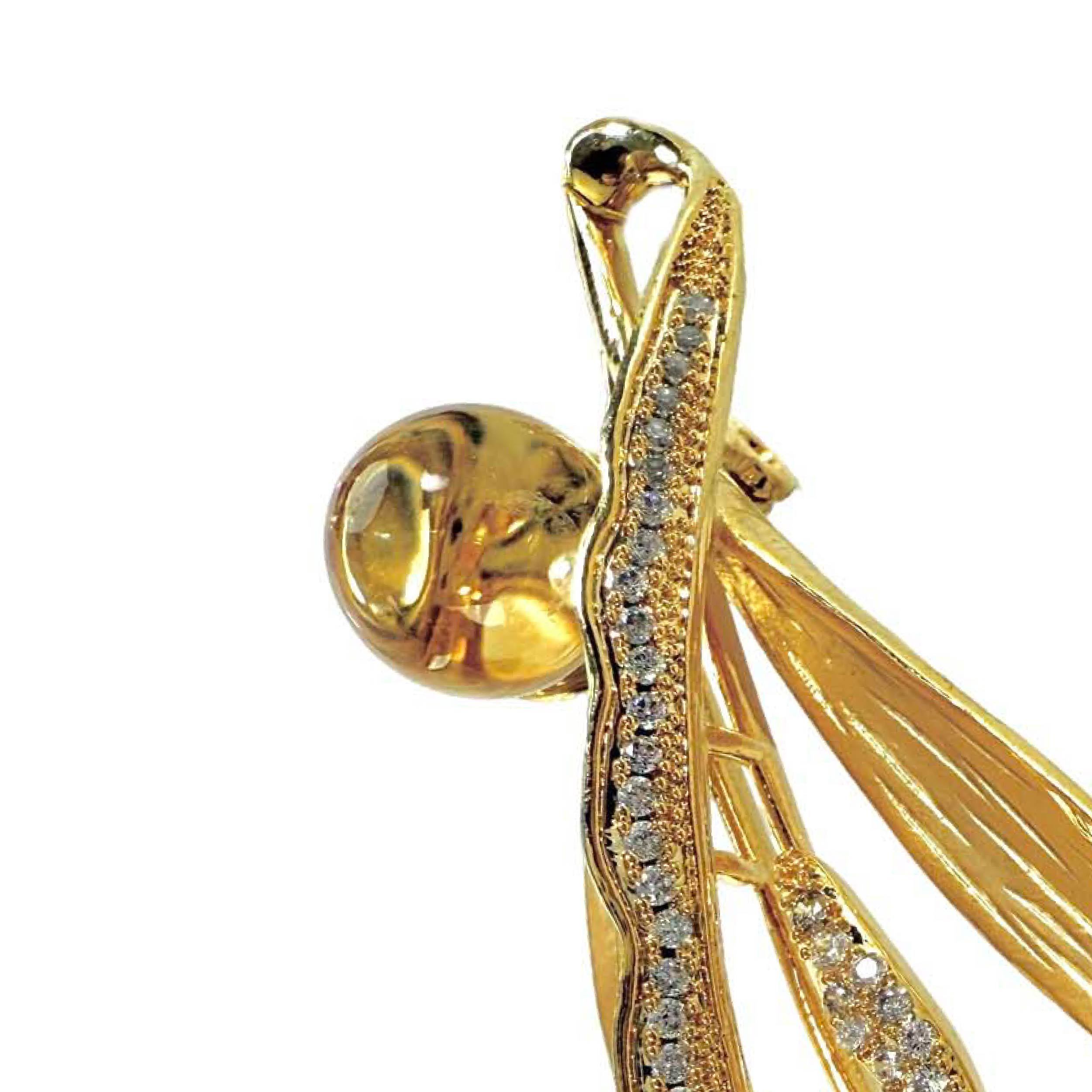 Shinecrys-  citrine brooch