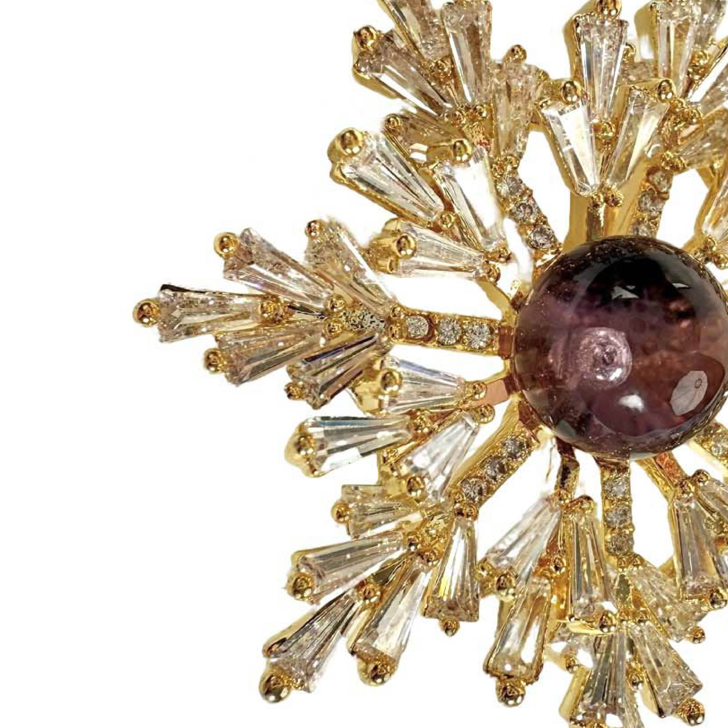 Shinecrys-  amethyst brooch