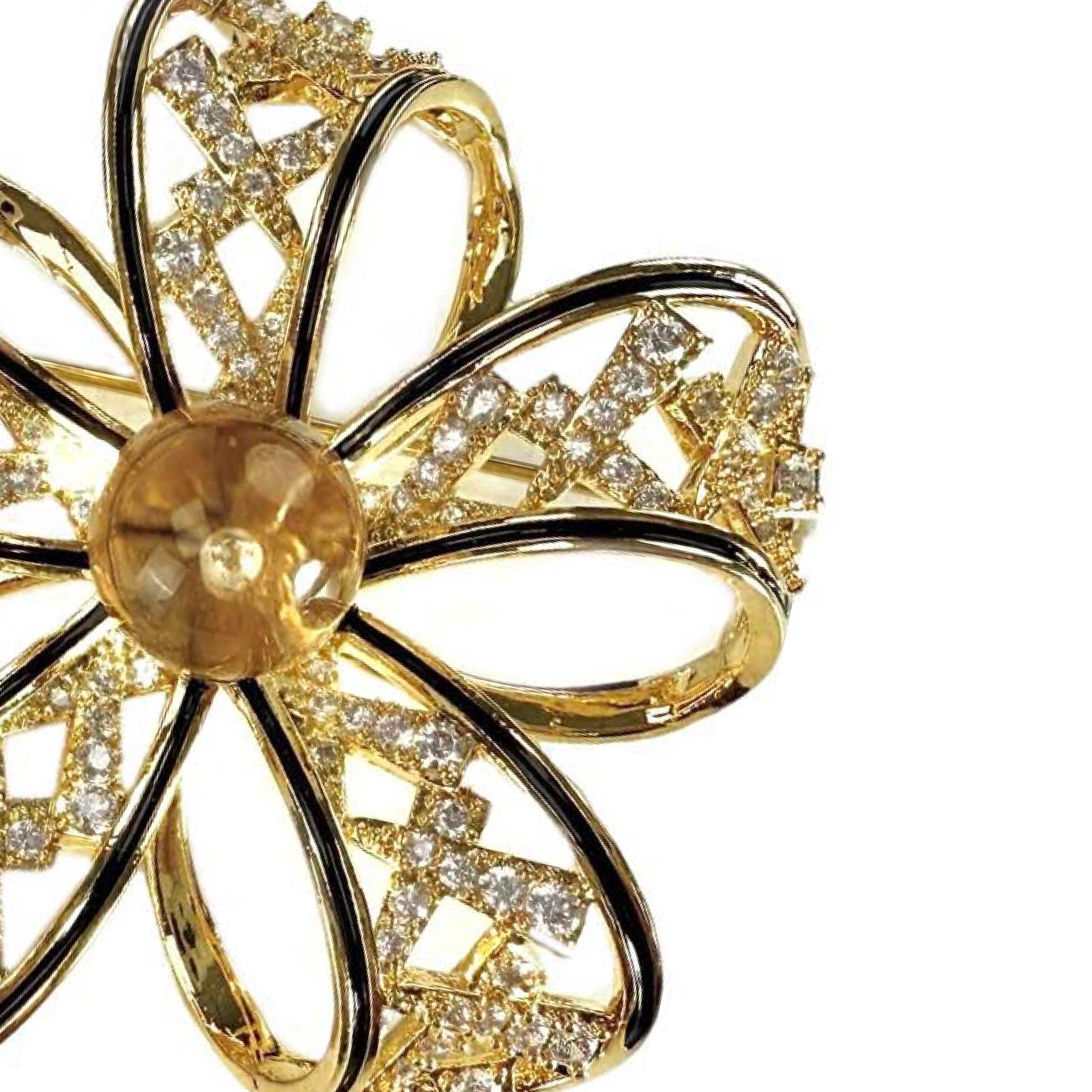 Shinecrys-  citrine brooch