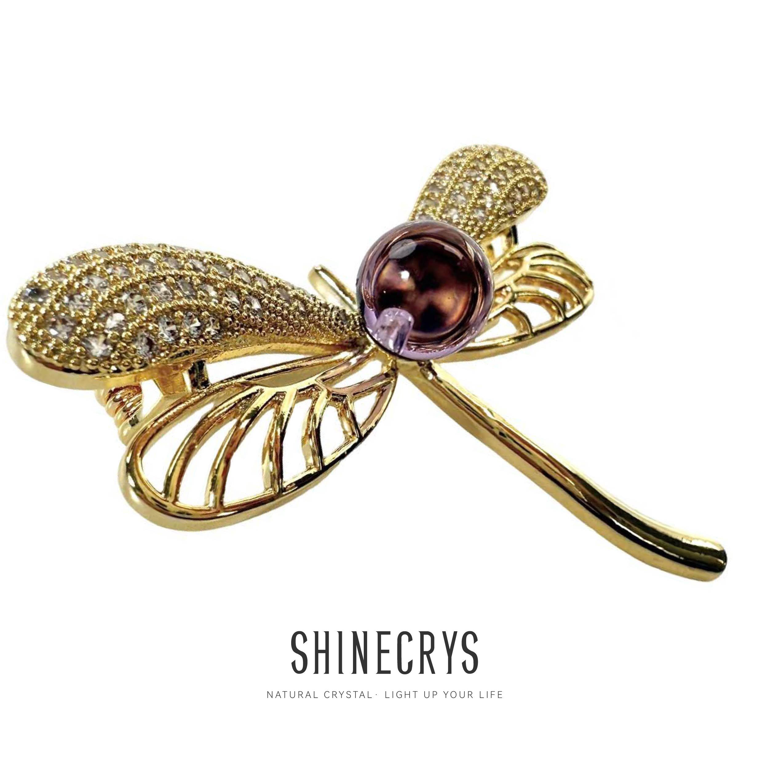 Shinecrys- amethyst brooch