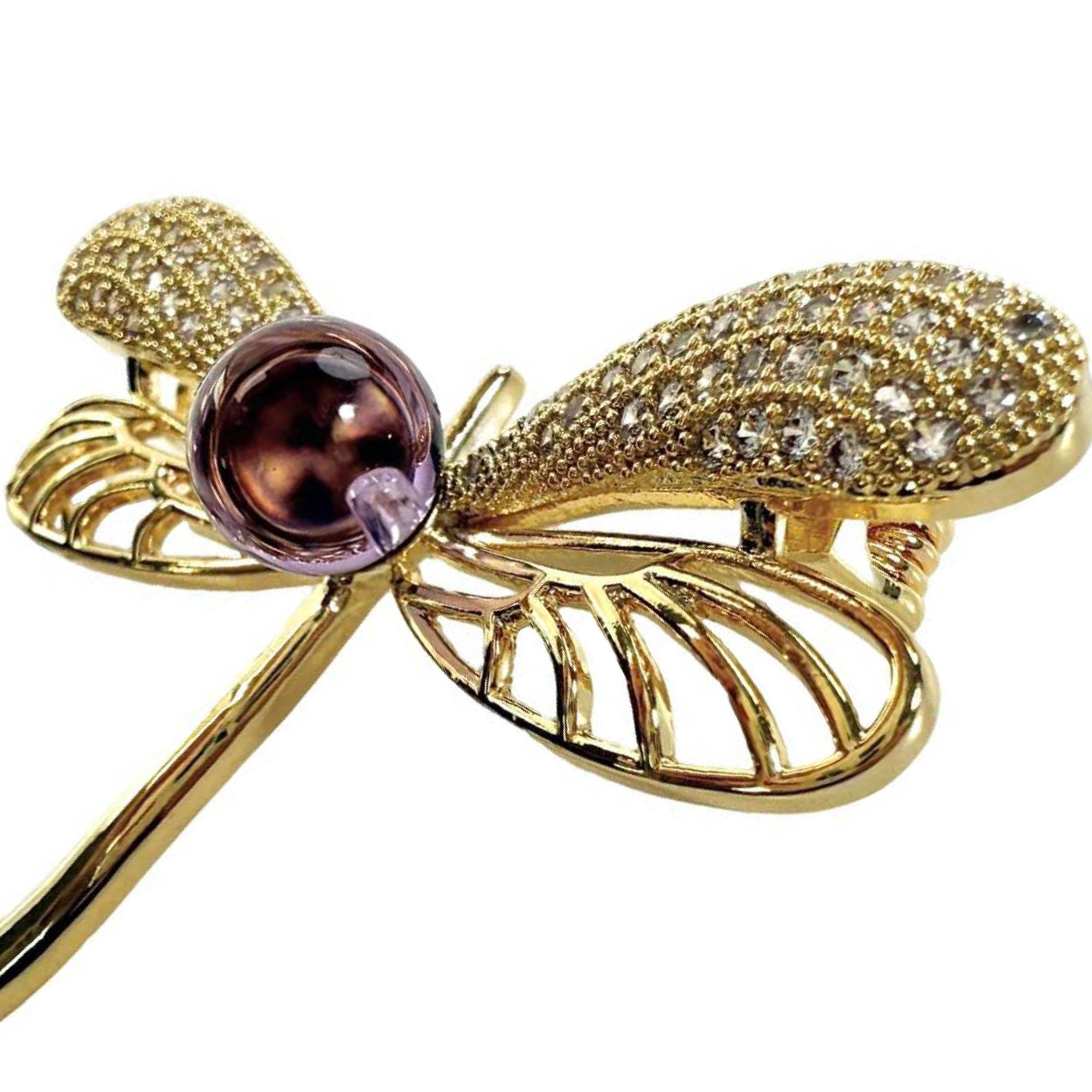 Shinecrys- amethyst brooch