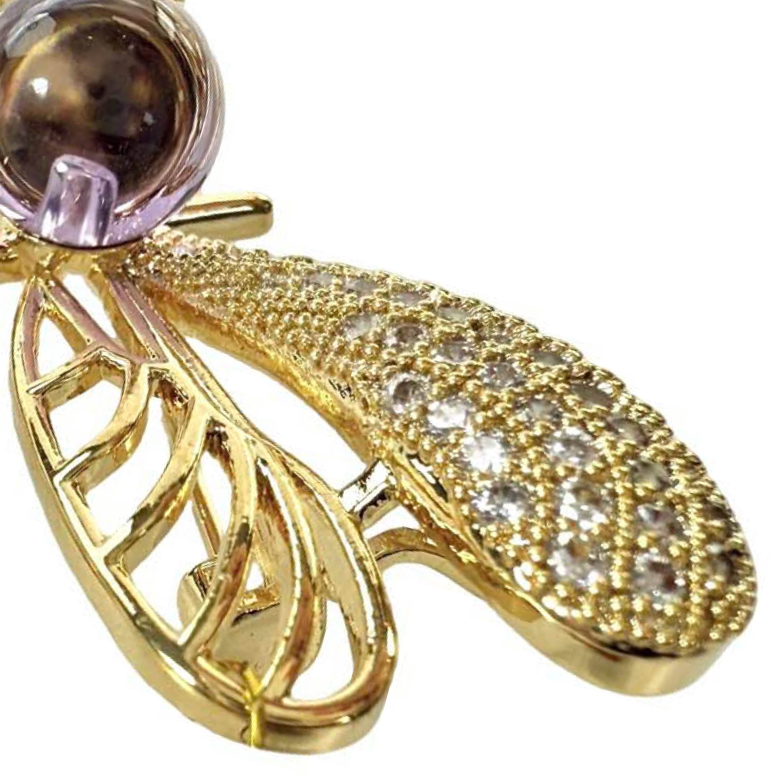 Shinecrys- amethyst brooch