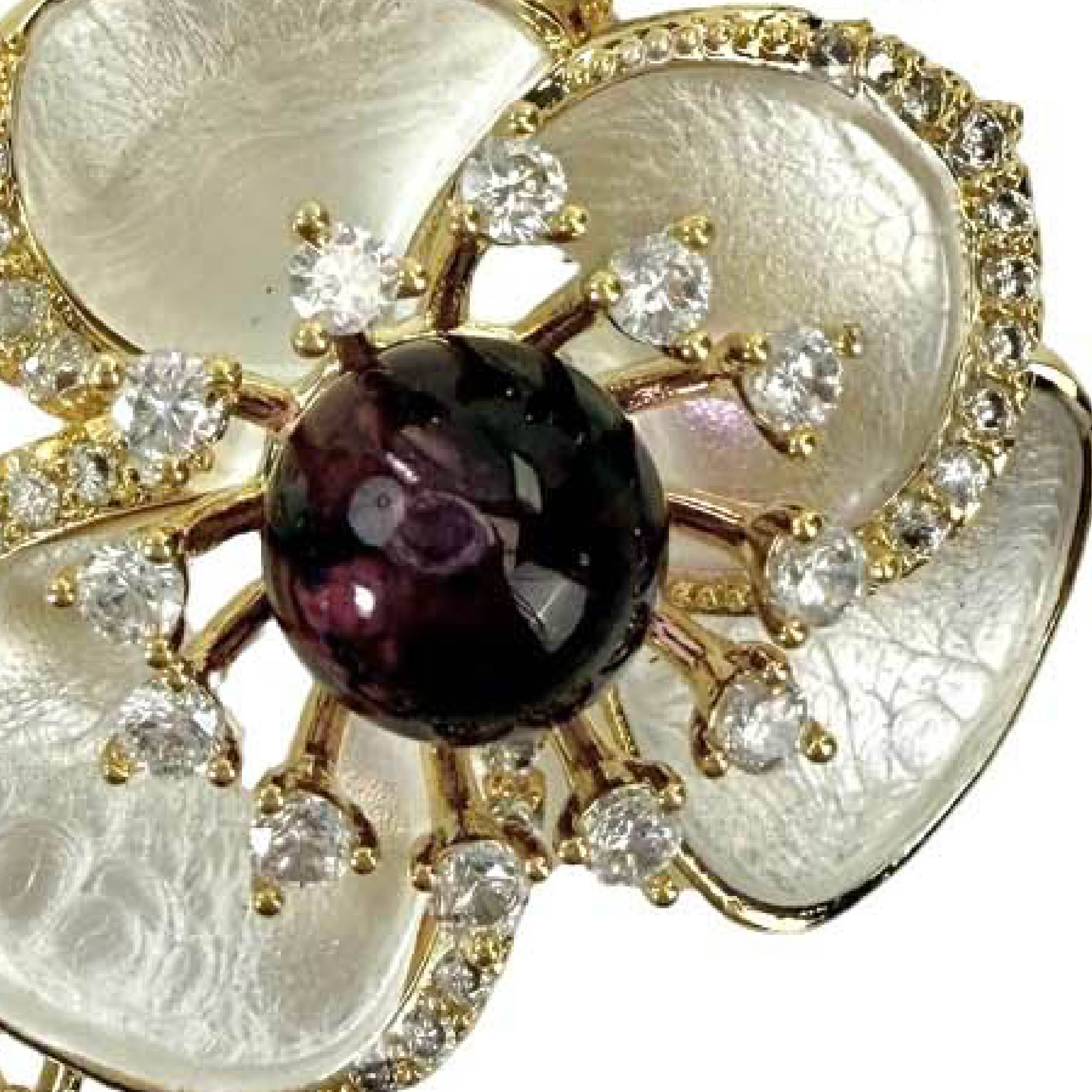 Shinecrys- amethyst brooch