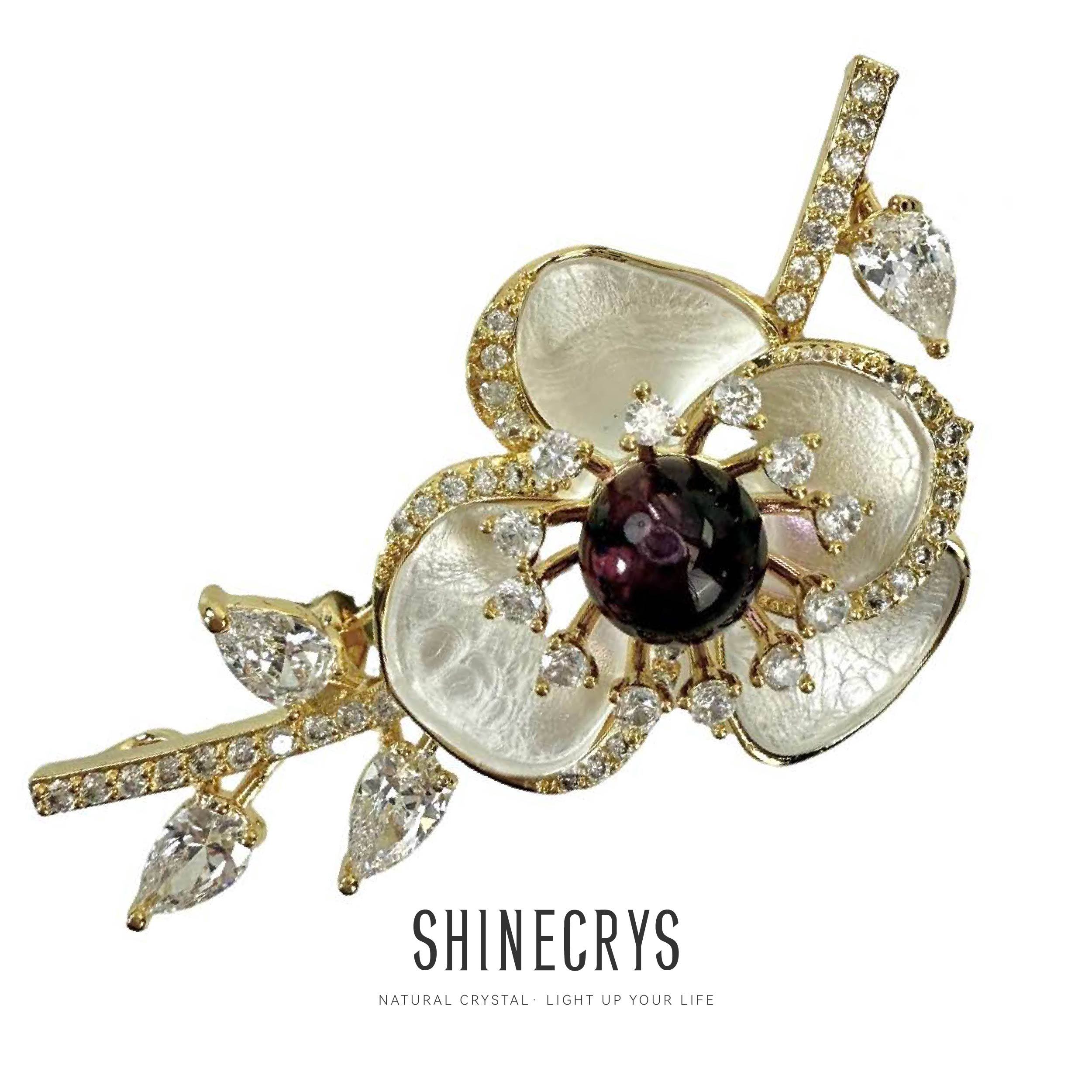 Shinecrys- amethyst brooch