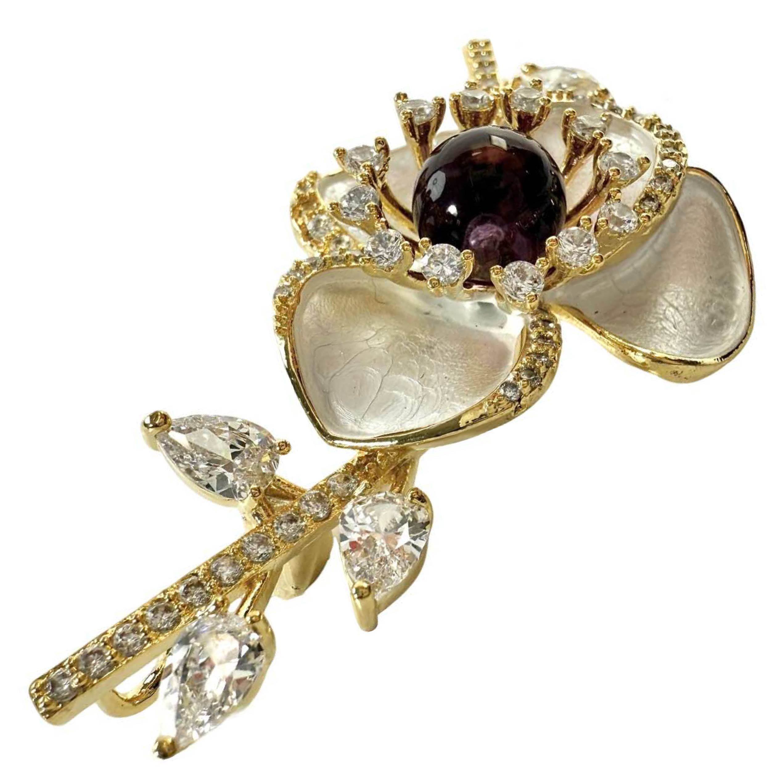Shinecrys- amethyst brooch