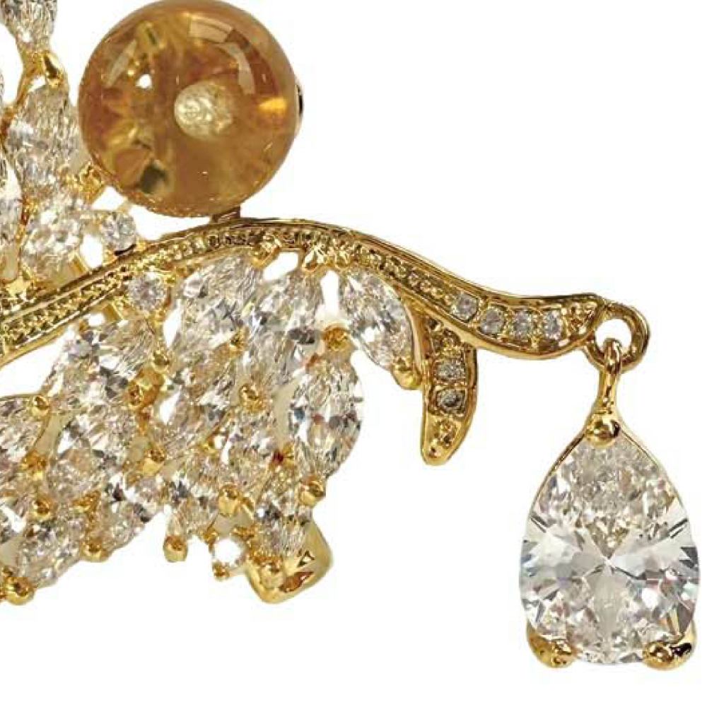 Shinecrys- citrine brooch