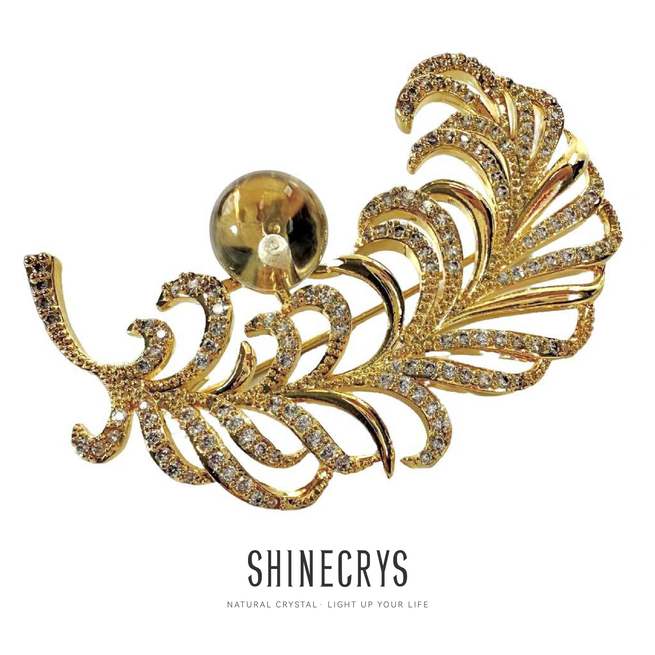 Shinecrys- citrine brooch