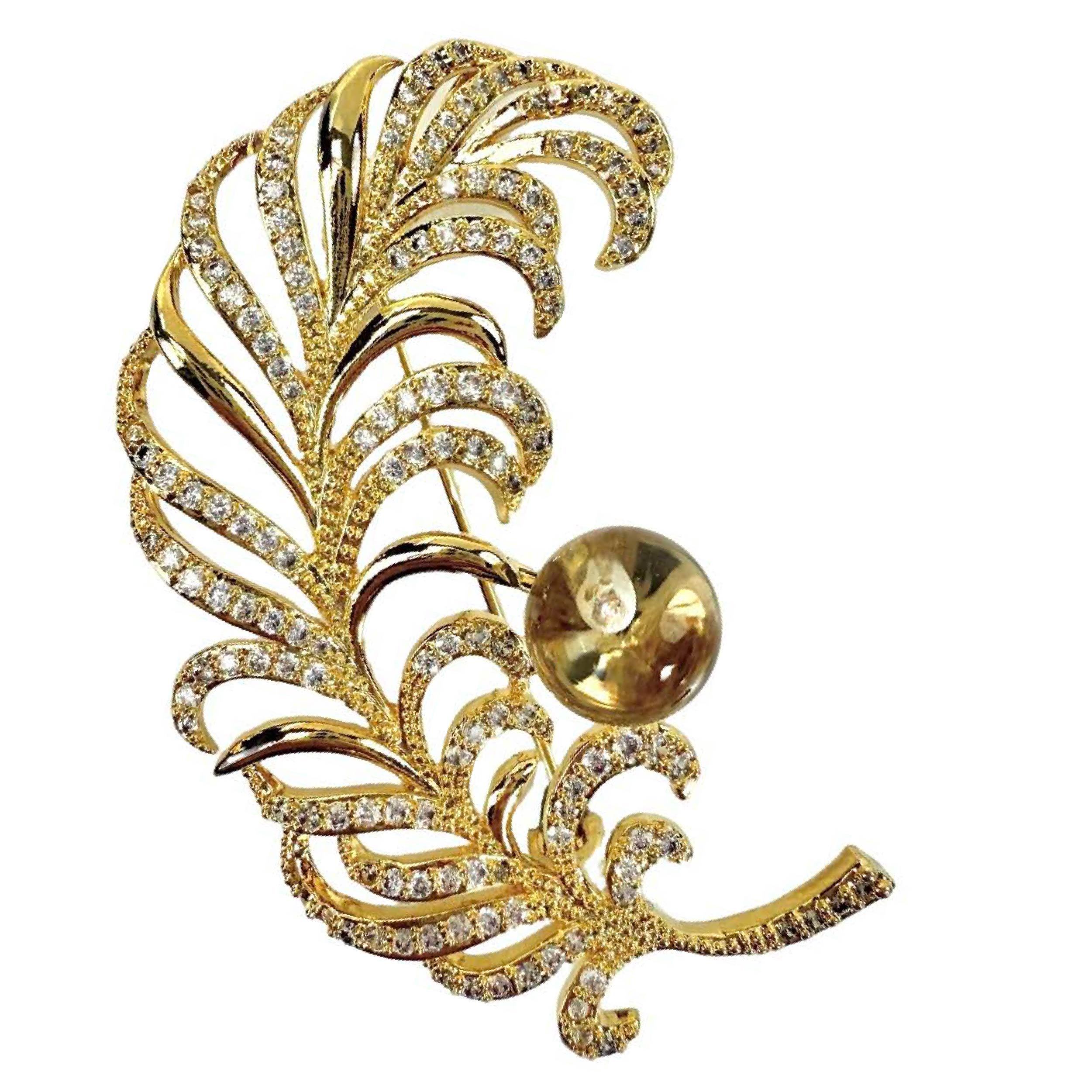 Shinecrys- citrine brooch