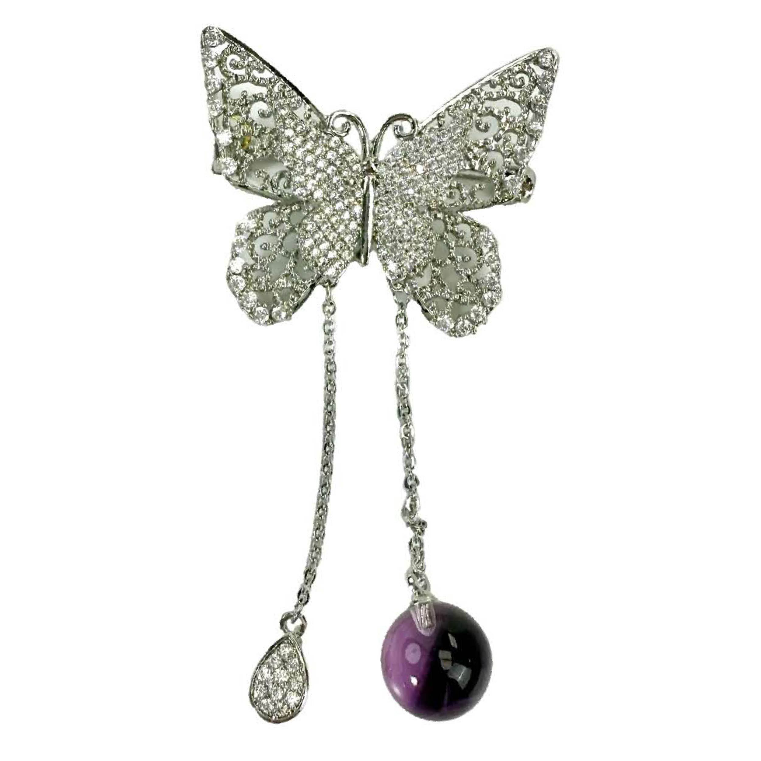 Shinecrys- amethyst brooch