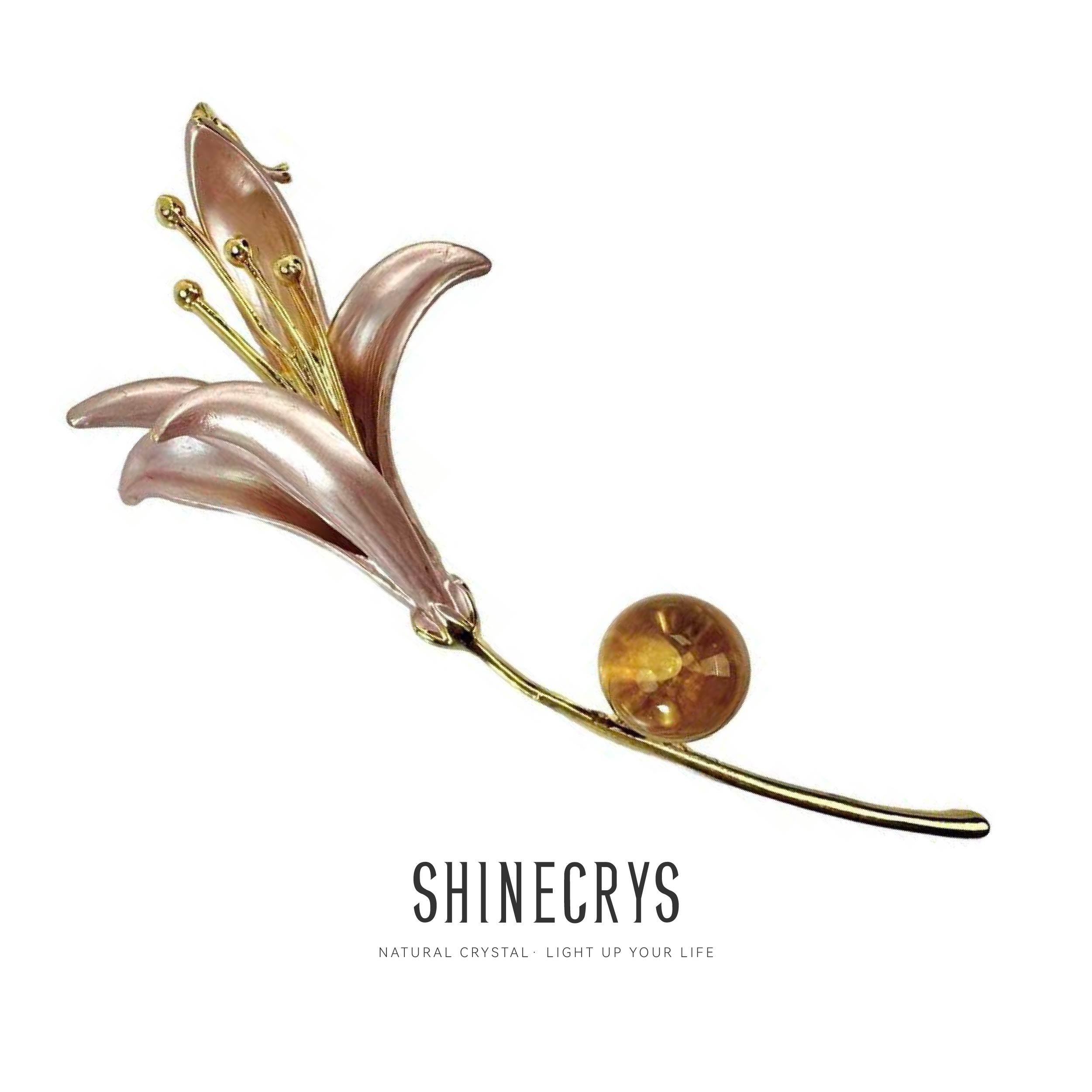 Shinecrys- citrine brooch