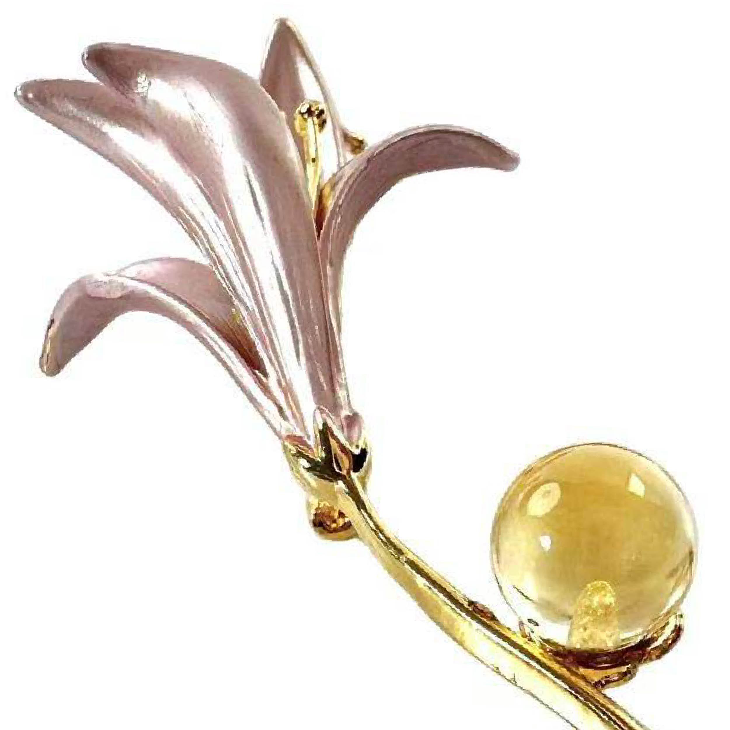 Shinecrys- citrine brooch
