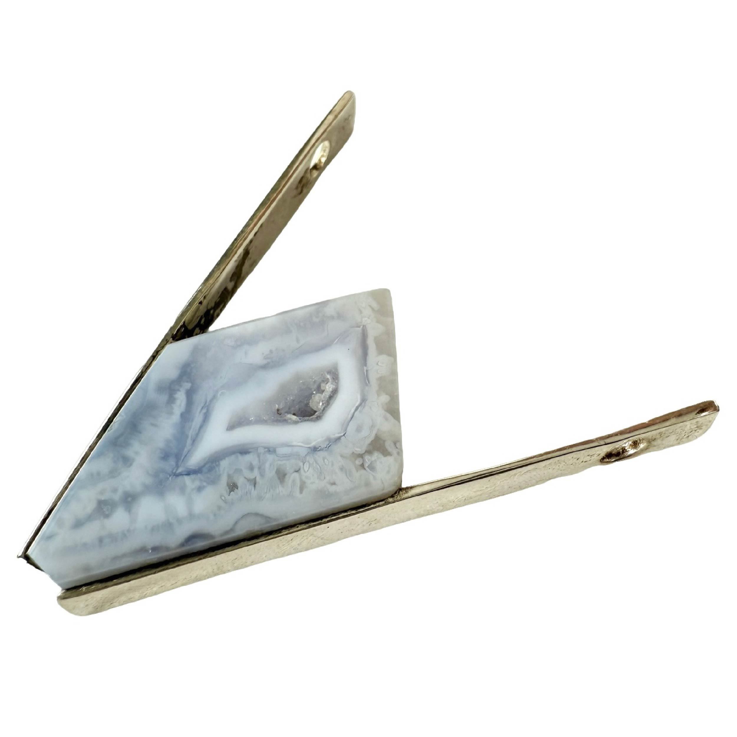 Shinecrys- Blue-striped Agate pendant