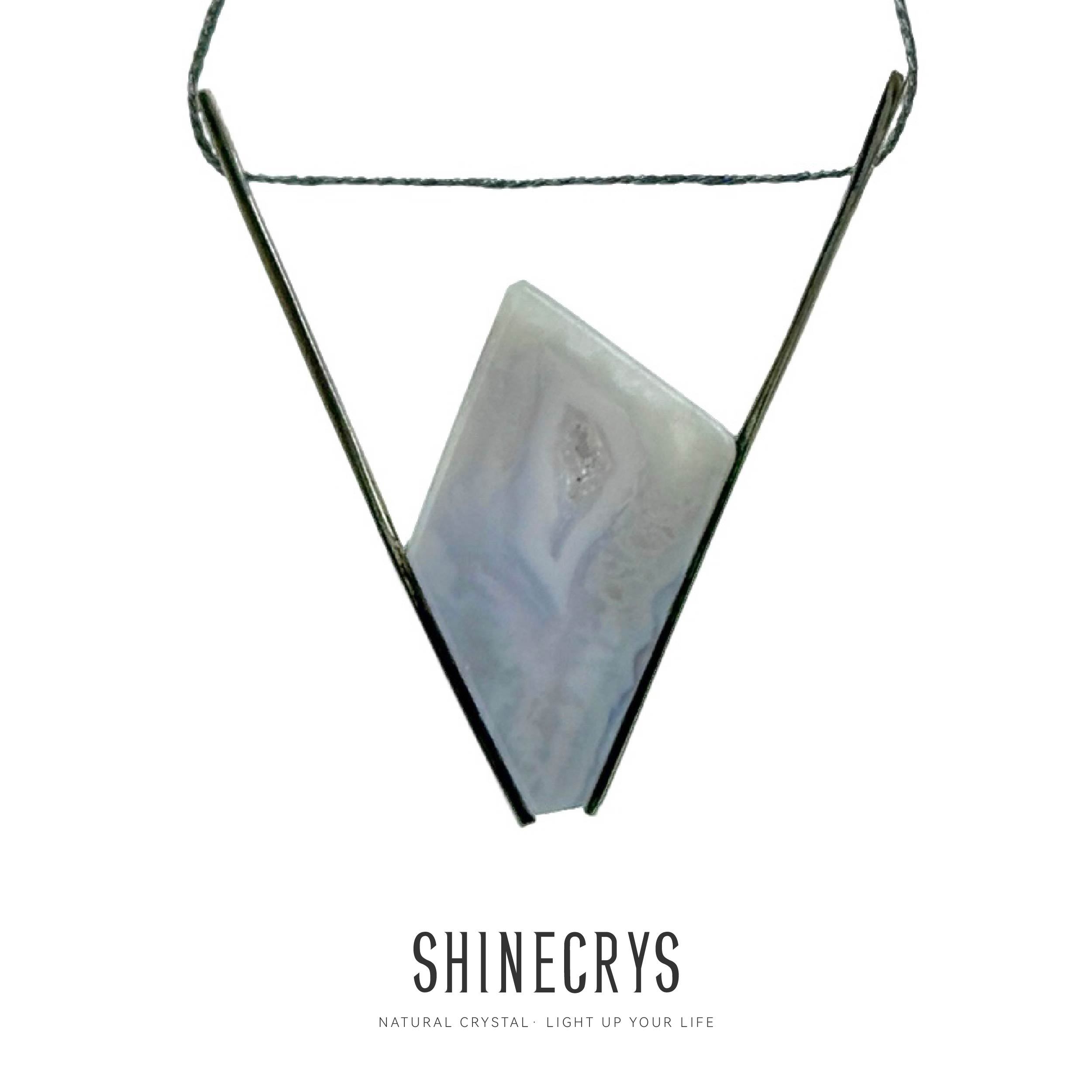 Shinecrys- Blue-striped Agate pendant