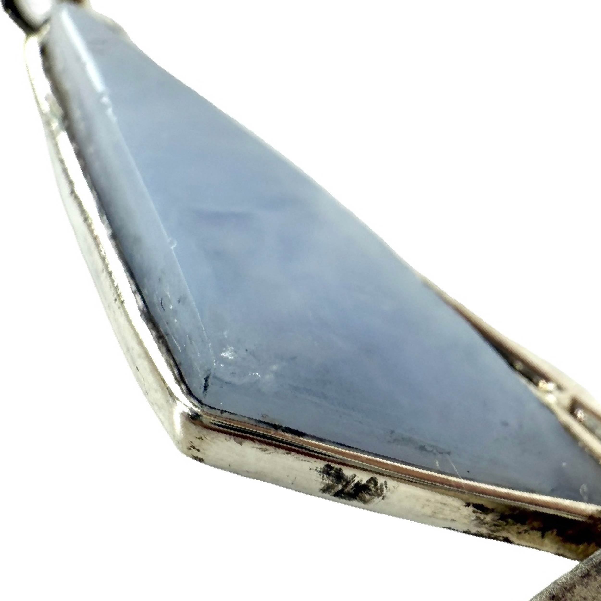 Shinecrys- Blue-striped Agate pendant