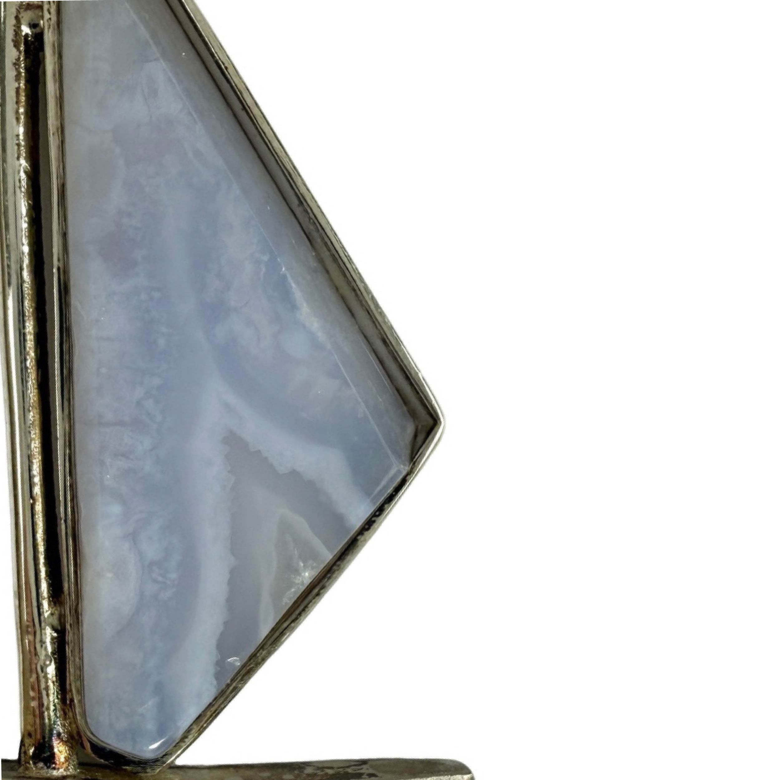 Shinecrys- Blue-striped Agate pendant