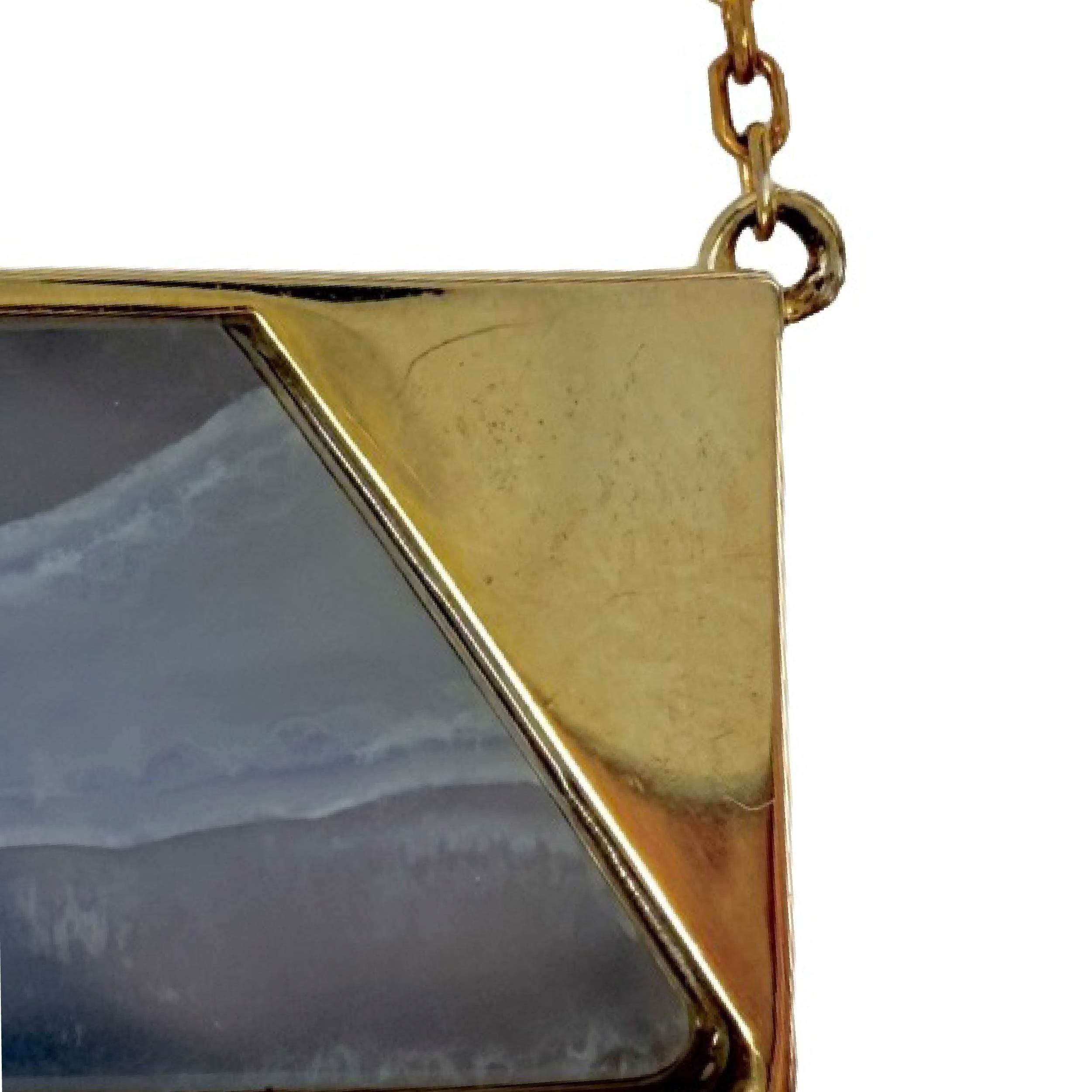 Shinecrys- Blue-striped Agate pendant