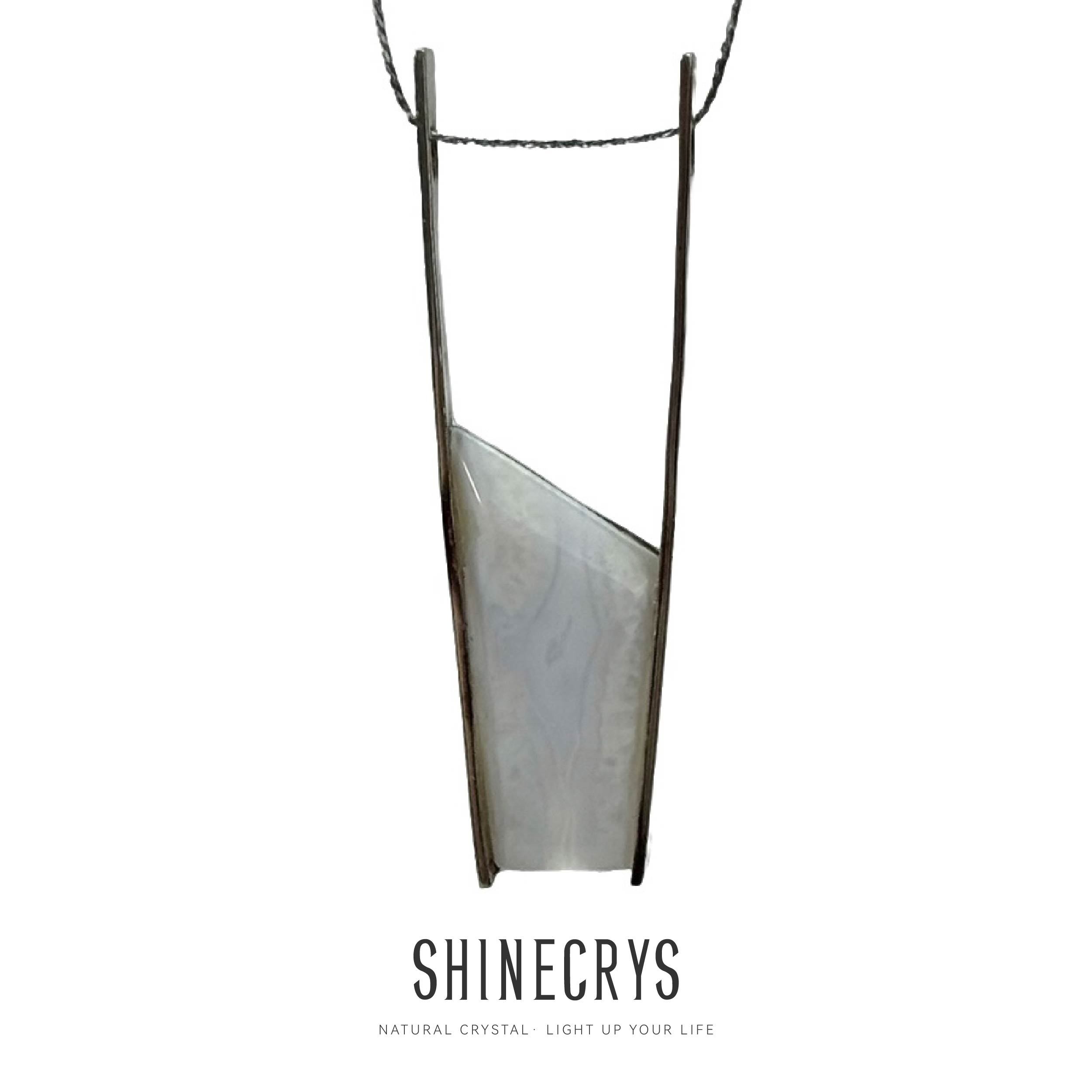 Shinecrys- Blue-striped Agate pendant
