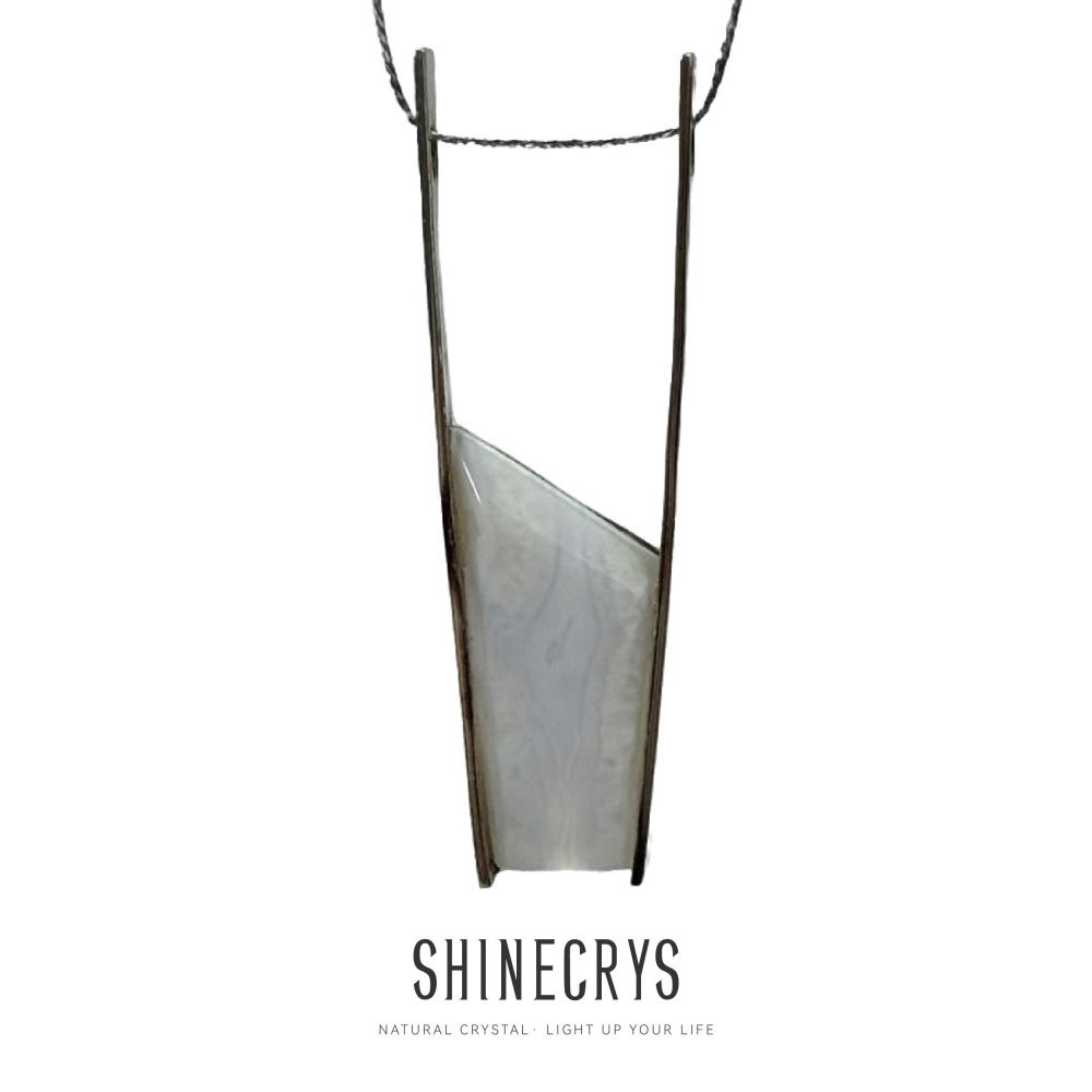 Shinecrys- Blue-striped Agate pendant