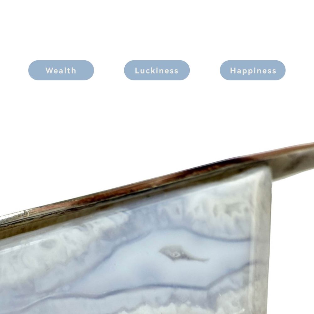 Shinecrys- Blue-striped Agate pendant
