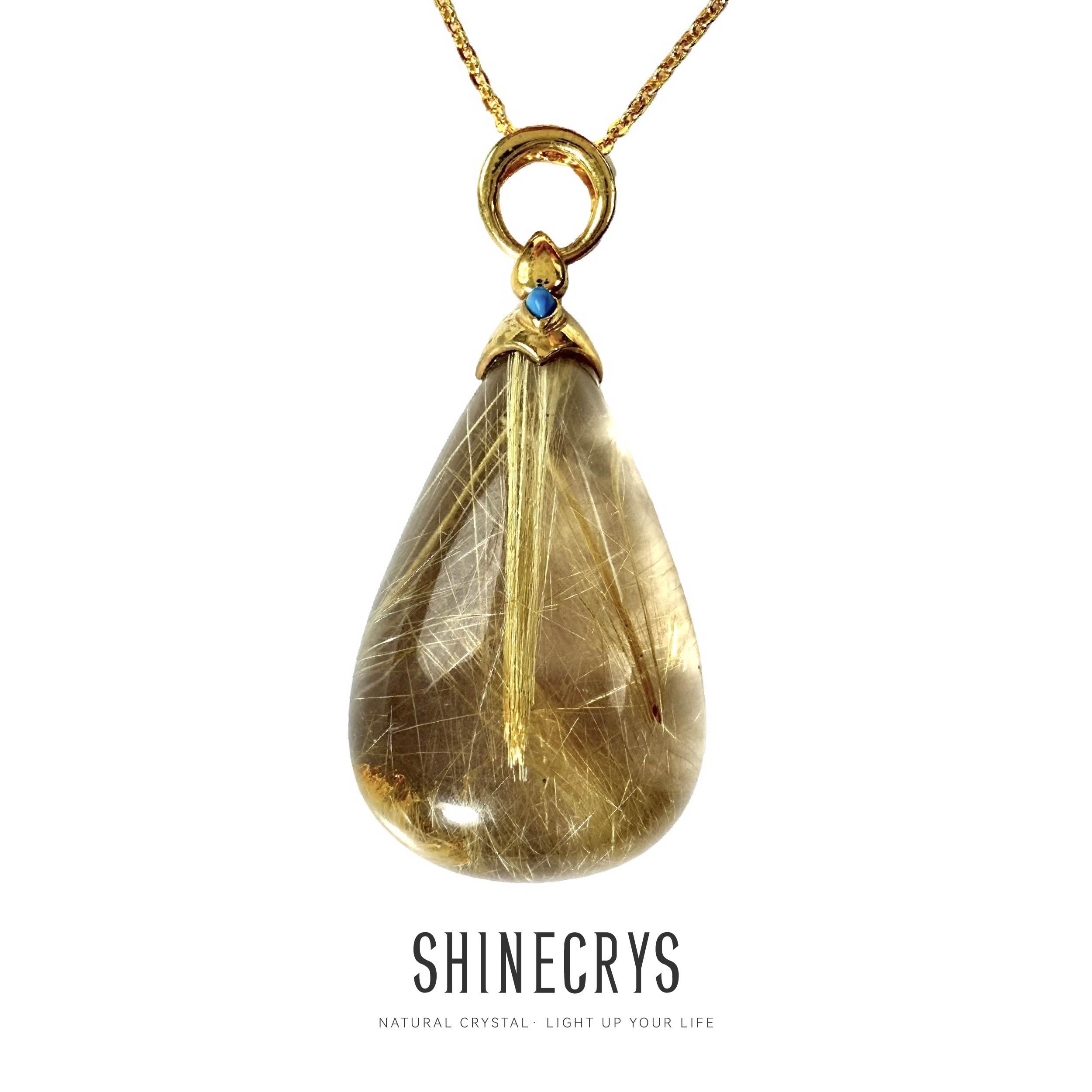 Shinecrys-golden rutile quartz pendant