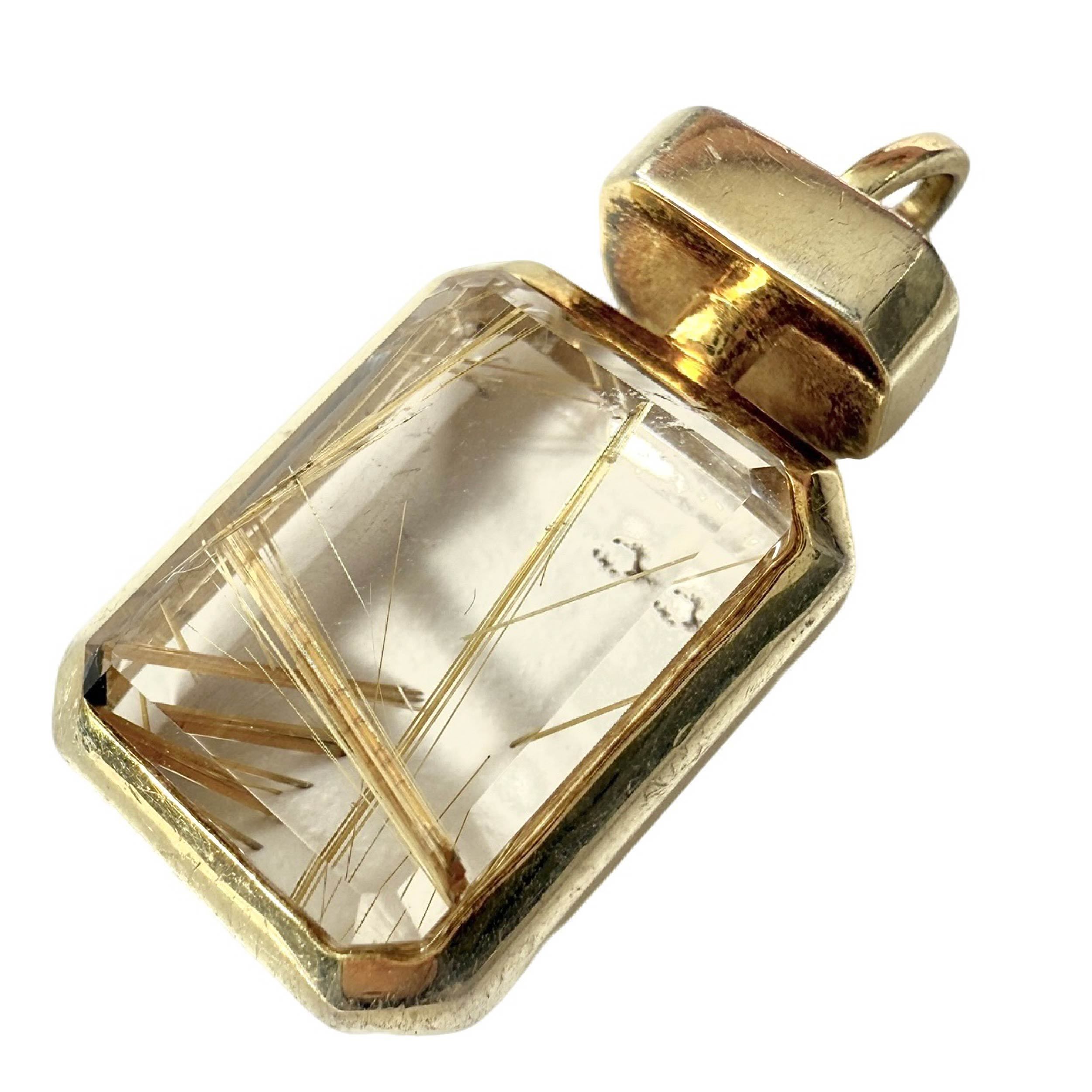 Shinecrys-golden rutile quartz pendant