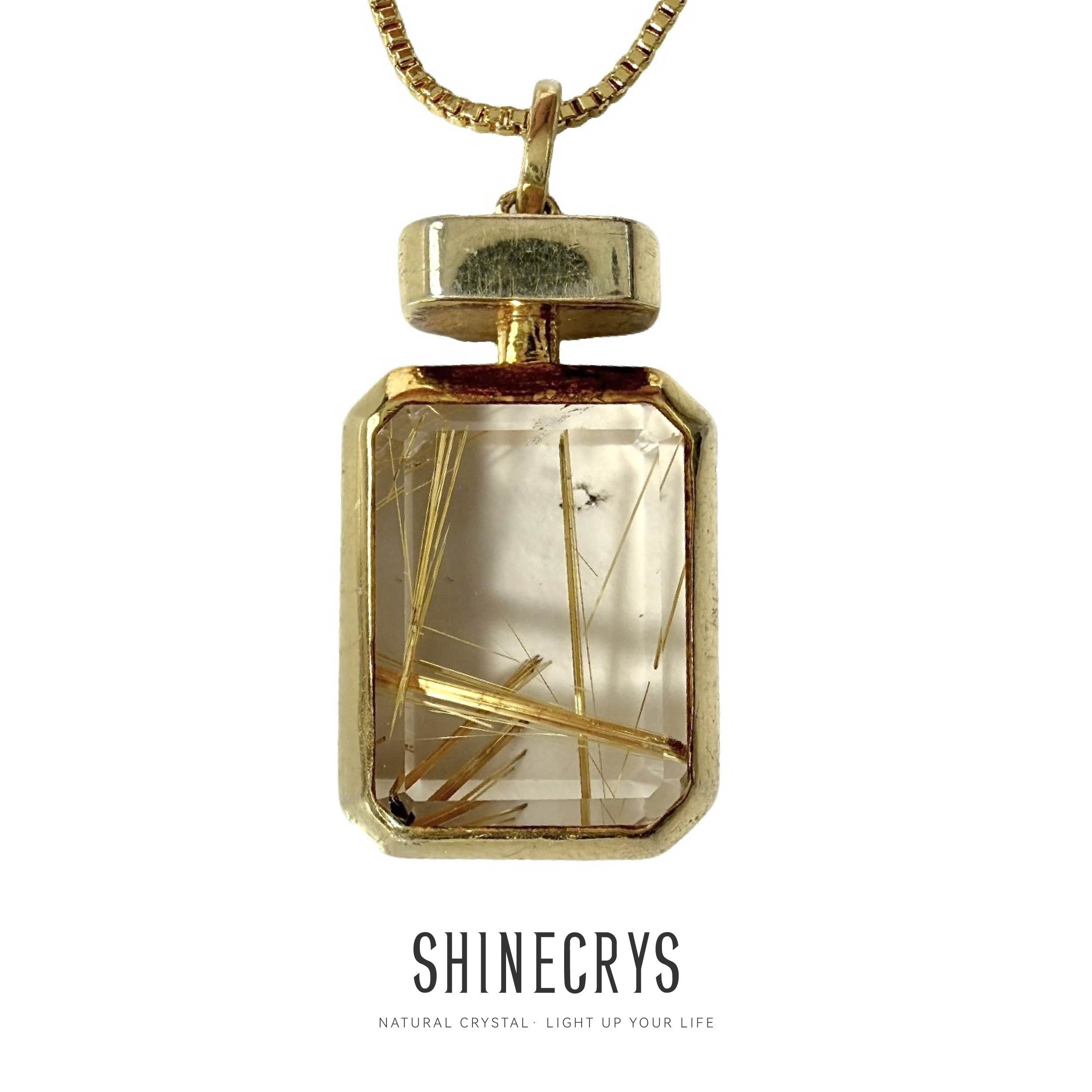 Shinecrys-golden rutile quartz pendant