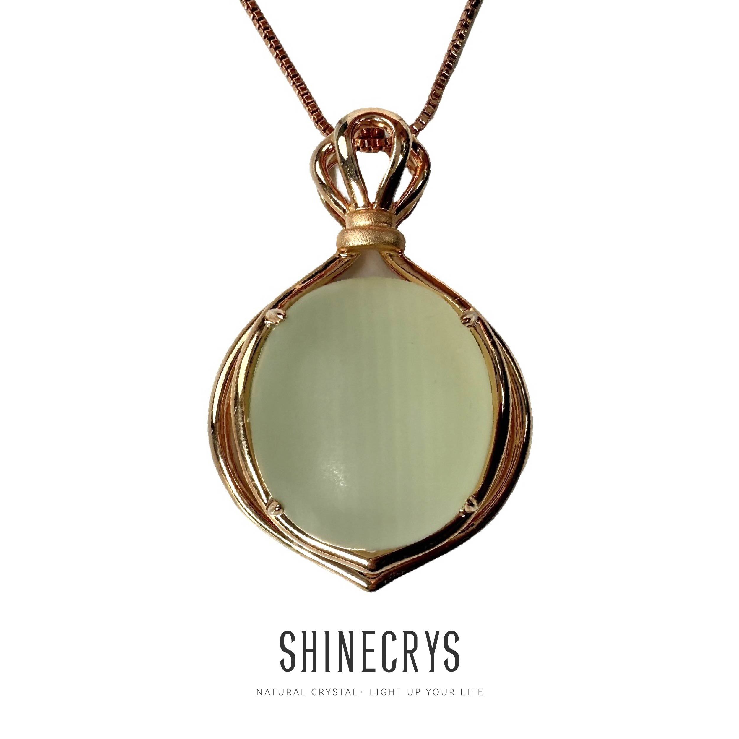 Shinecrys - green calcite pendant