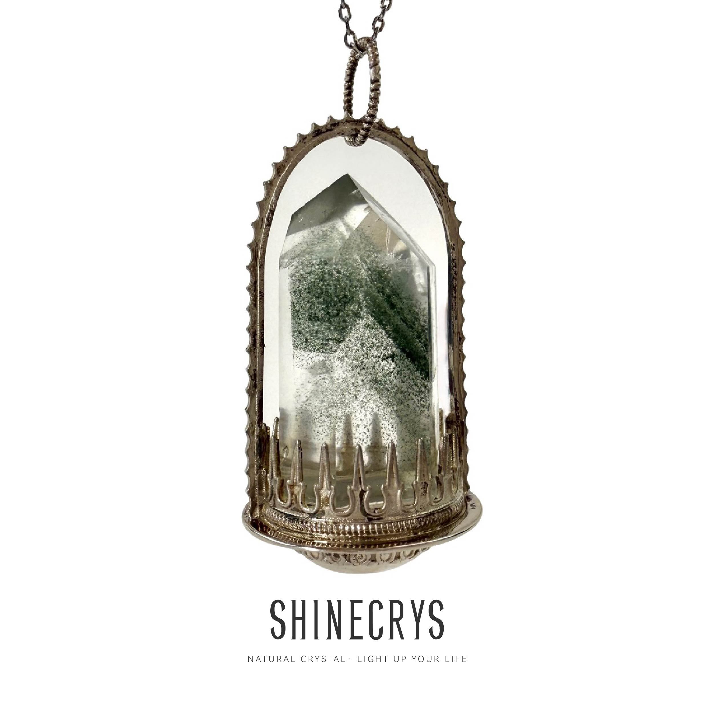 Shinecrys-green phantom quartz pedant