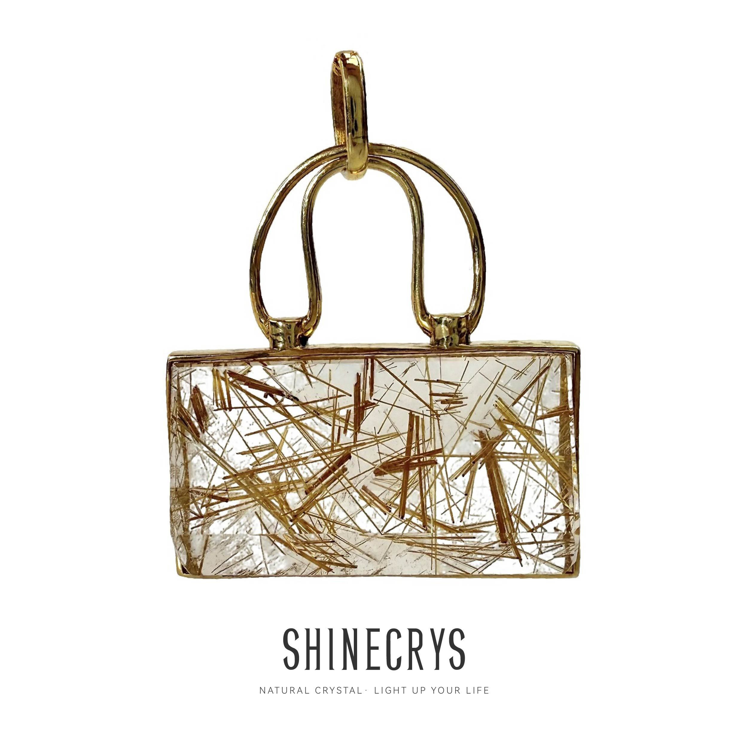 Shinecrys- Golden Rutilated Quartz  pendant