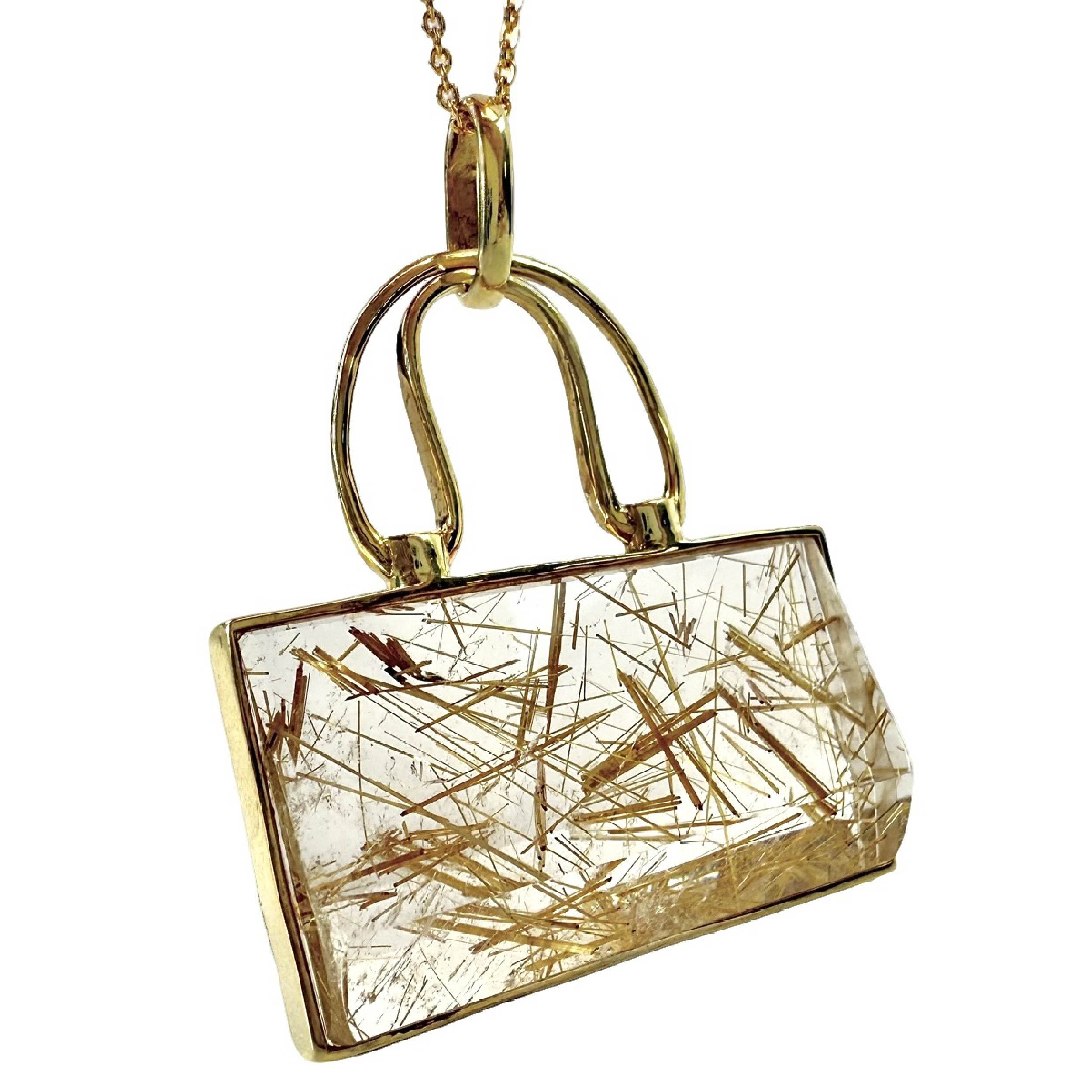 Shinecrys- Golden Rutilated Quartz  pendant