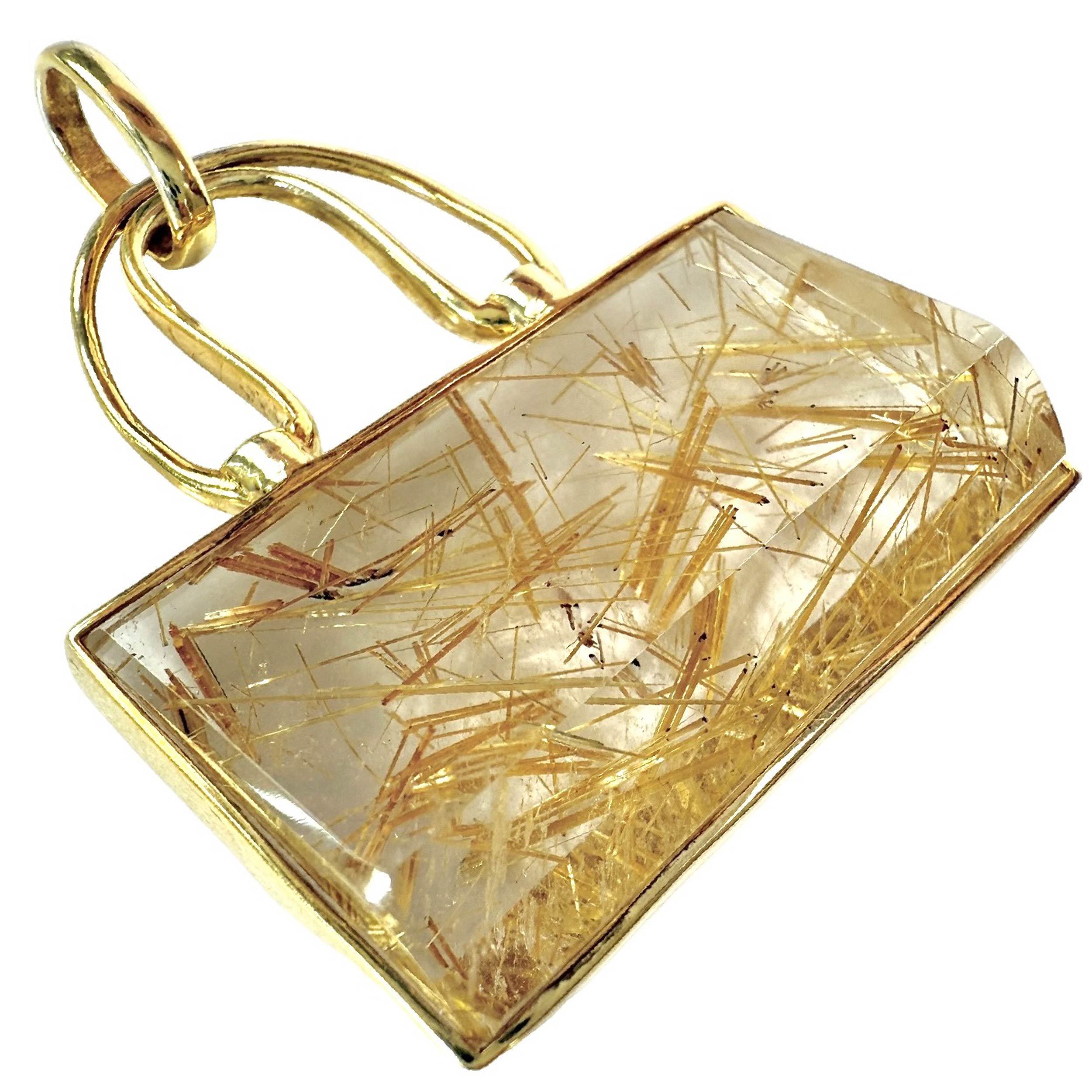 Shinecrys- Golden Rutilated Quartz  pendant