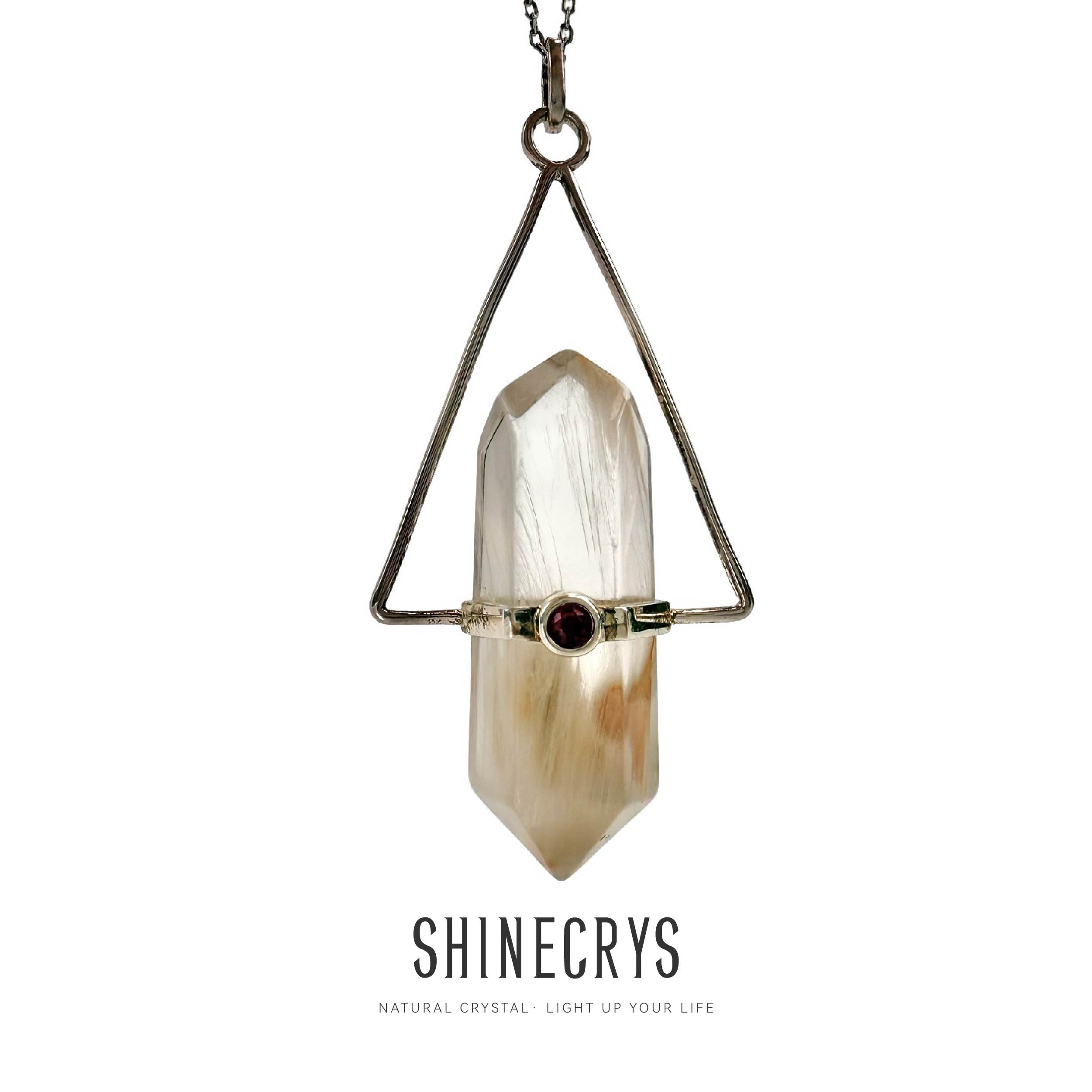 Shinecrys- rabbit hair crystal  pendant