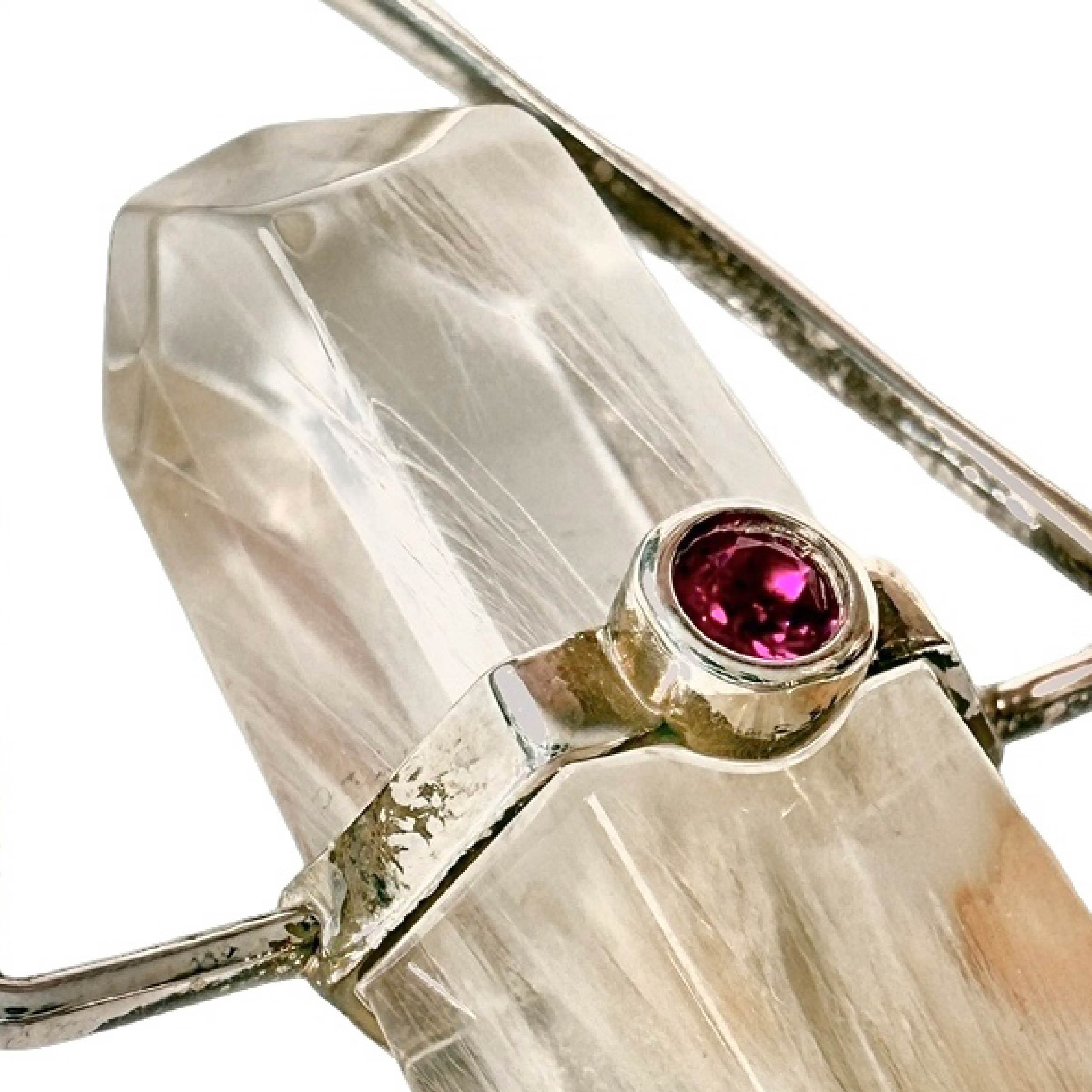Shinecrys- rabbit hair crystal  pendant
