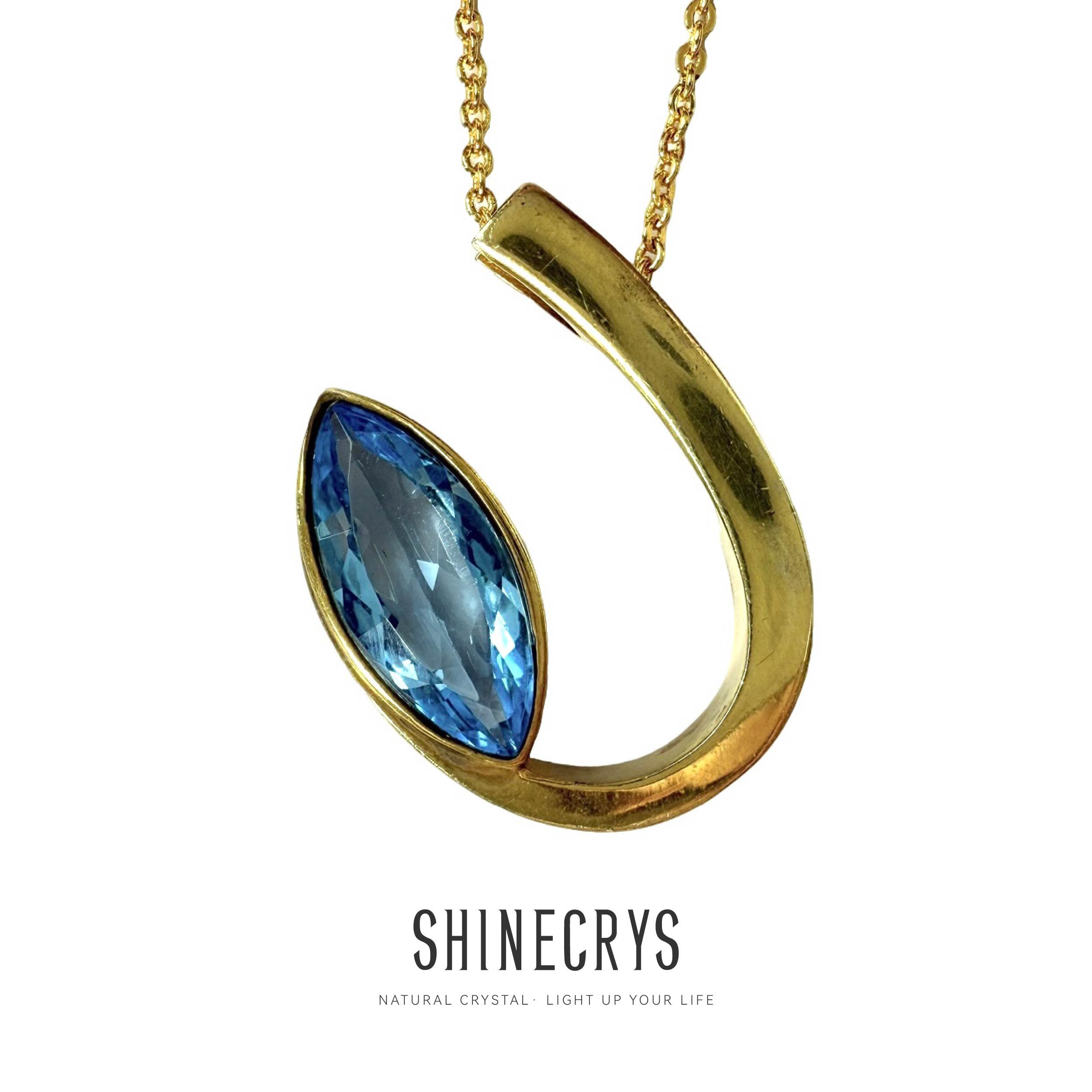 Shinecrys-blue topaz pendant