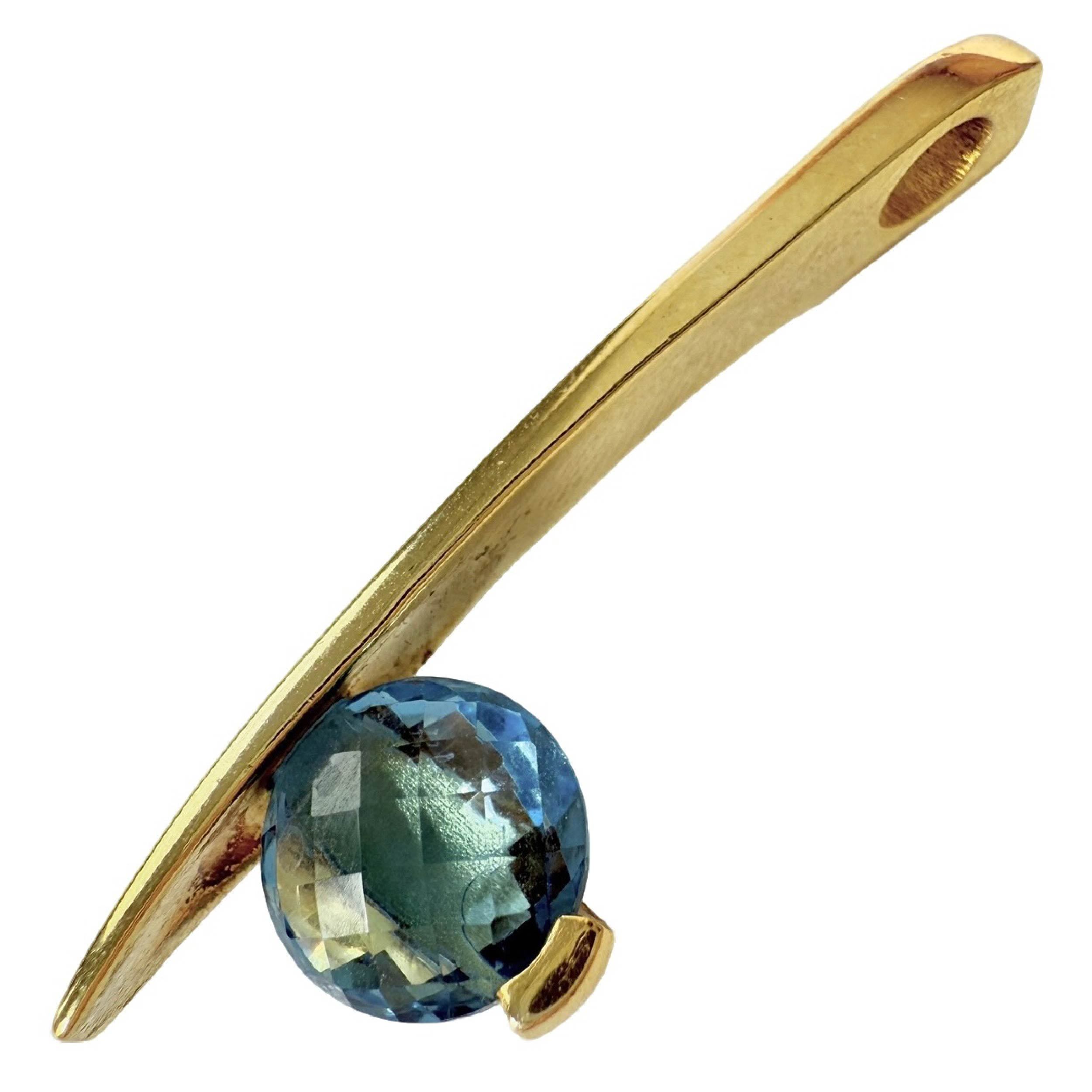 Shinecrys-blue topaz pendant