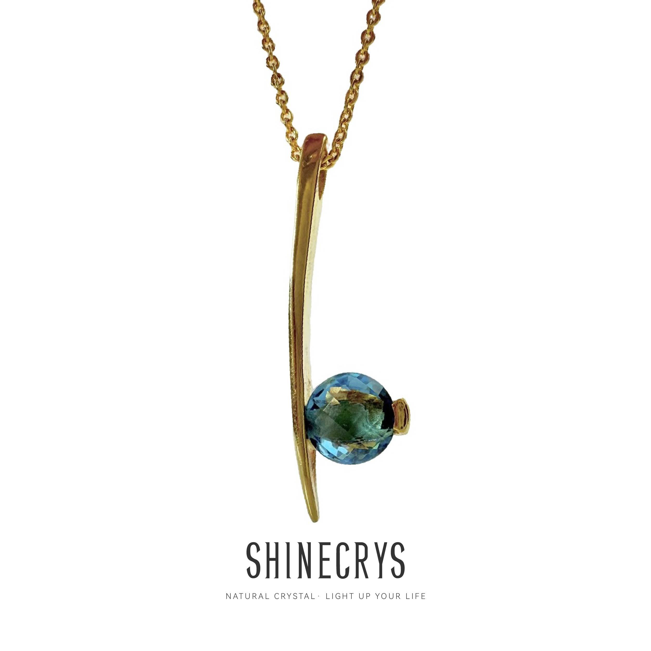 Shinecrys-blue topaz pendant