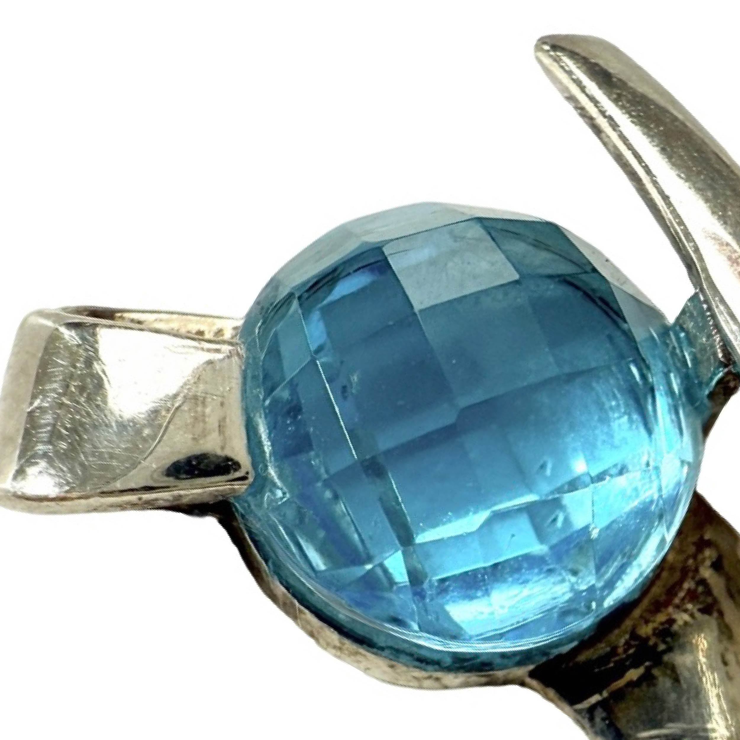 Shinecrys-blue topaz pendant