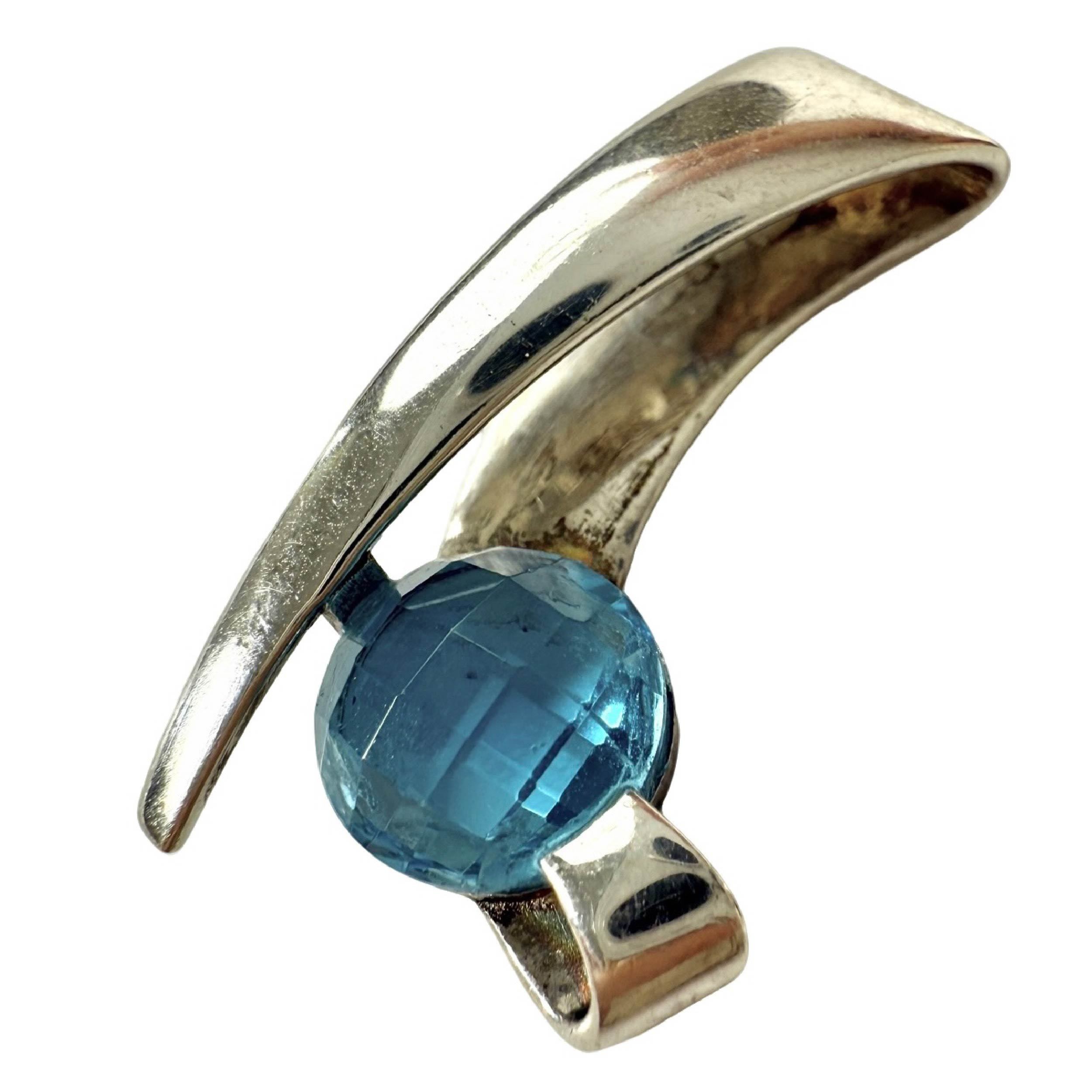 Shinecrys-blue topaz pendant