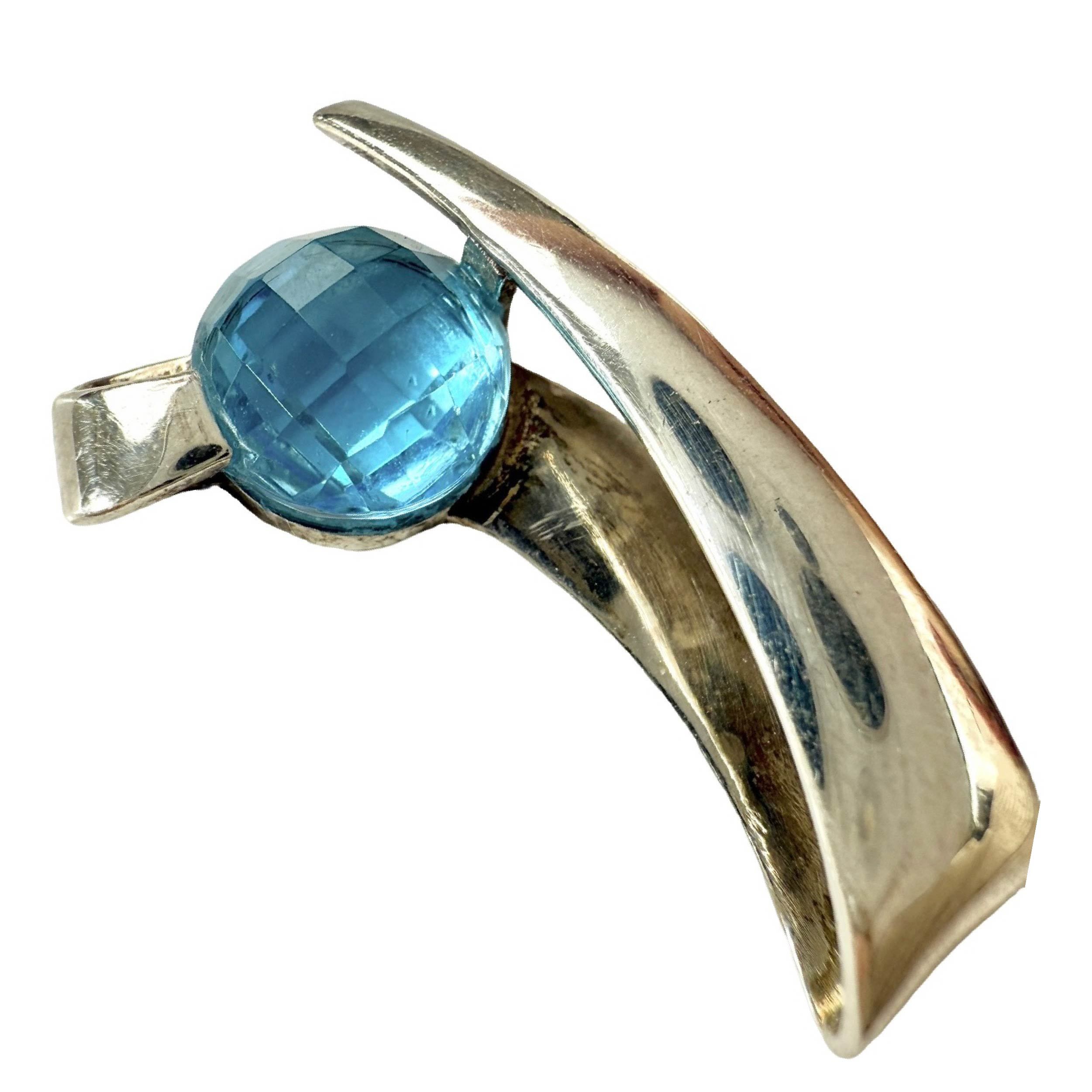 Shinecrys-blue topaz pendant