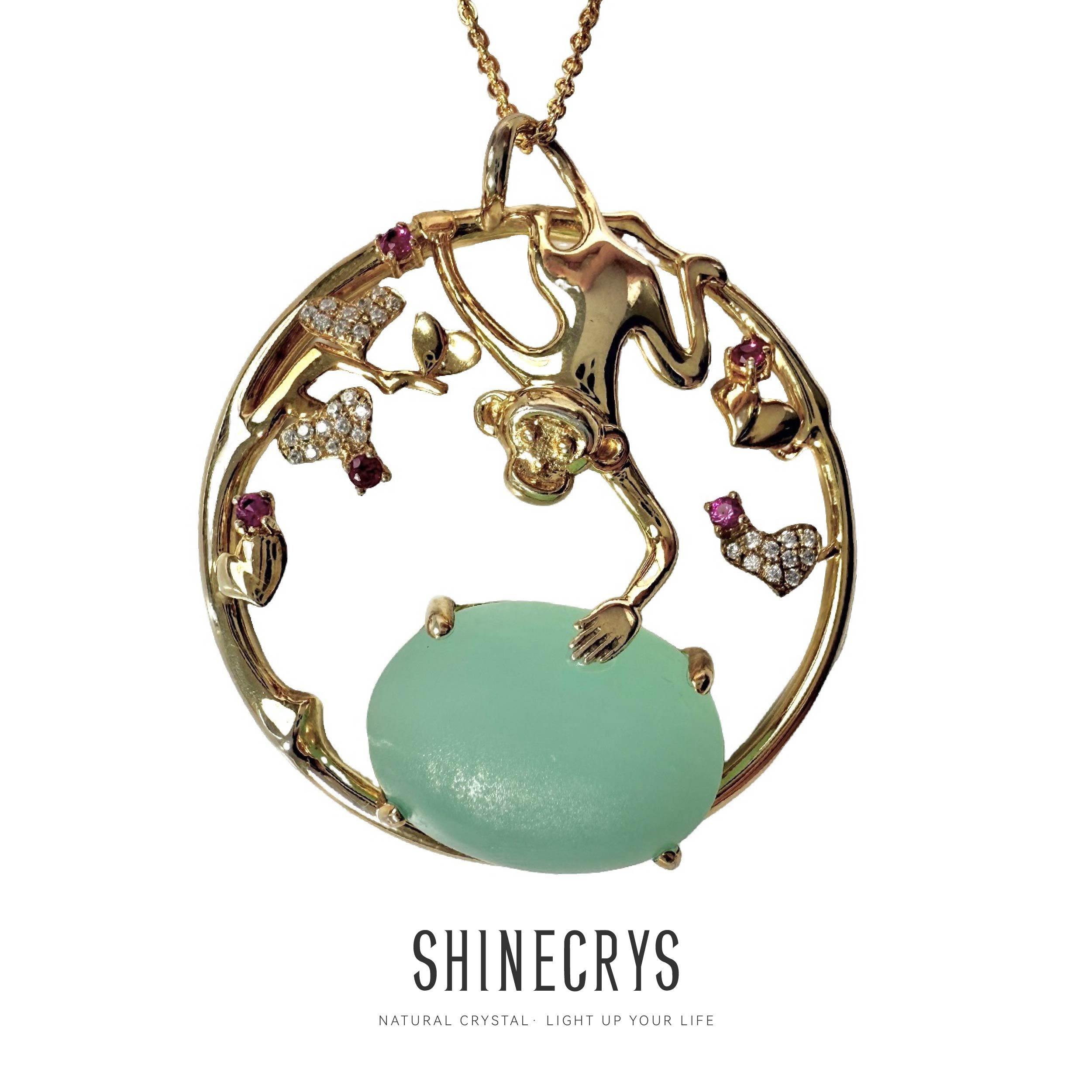 Shinecrys- Green Calcite pendant
