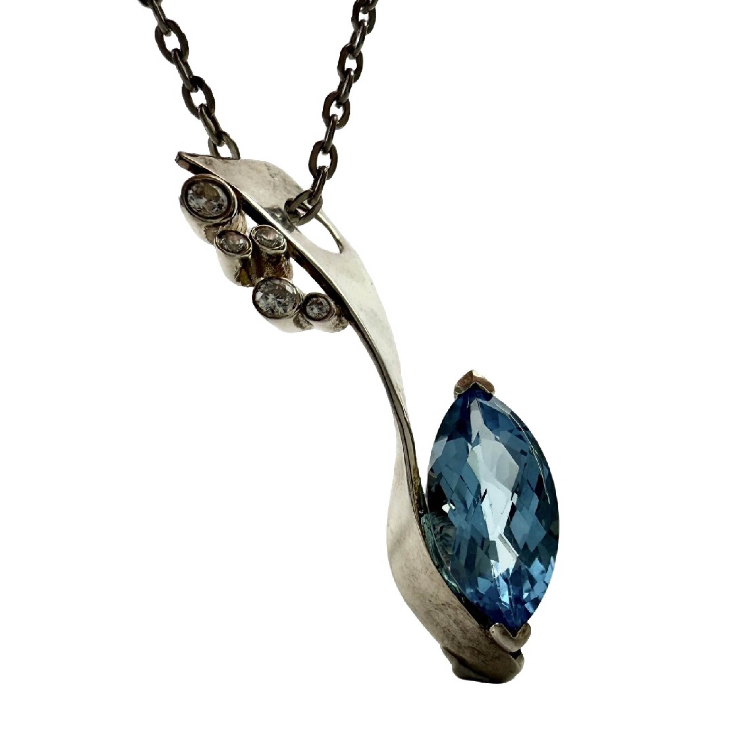 Shinecrys- blue topaz pendant