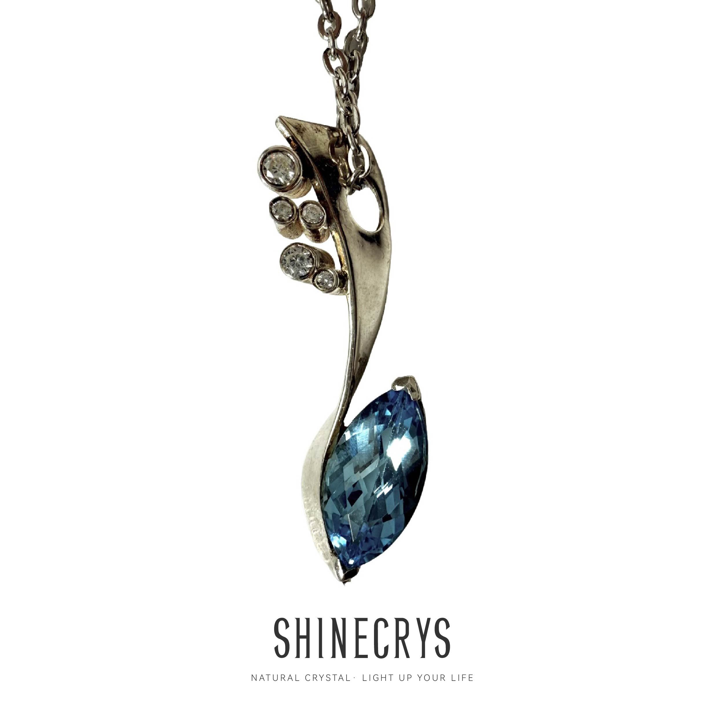 Shinecrys- blue topaz pendant